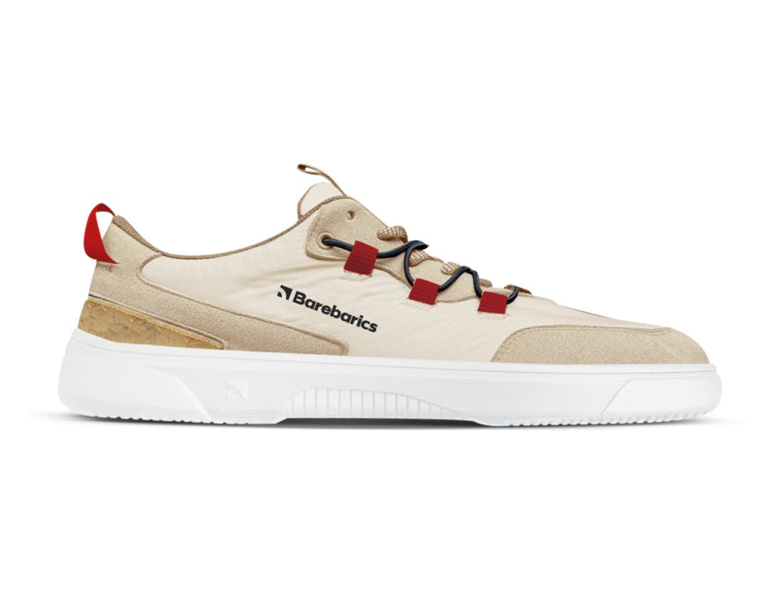 Barefoot Sneakers Barebarics Revive Beige & White - Minimalist Comfort Shoes for Running, Walking & Gym Workouts