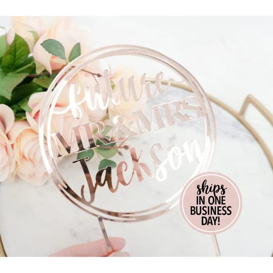 Custom Mr & Mrs Cake Topper - Personalized Wedding Cake Decorations for Engagement, Bridal Shower & Wedding | Perfect for Romantic Celebrations & Anniversary Cakes