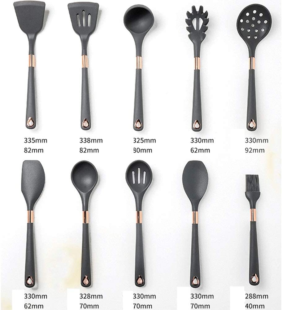 Premium 10-Piece Silicone Kitchen Utensil Set - Non-Stick, Heat Resistant & Dishwasher Safe Cooking Tools with Hanging Holes (Spatula, Spoon, Whisk) - Perfect for Baking, Frying & Everyday Cooking
