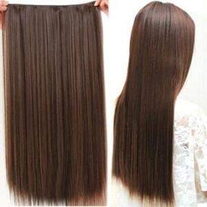 Paradise® 5-Piece ¾ Head Clip-In Hair Extensions for Women - Matt Finish No Shine - Instant Length & Volume - Straight Dark Brown - Perfect for Parties, Weddings & Everyday Styling