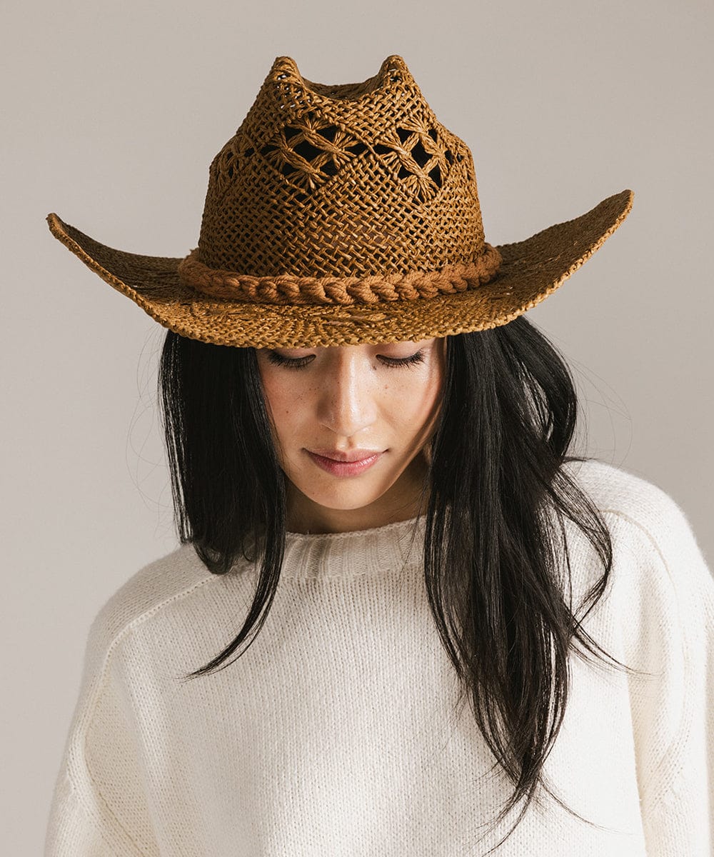 Stylish Remy Vented Straw Cowboy Hat for Women & Men - Breathable Sun Protection for Outdoor, Beach, and Country Music Festivals