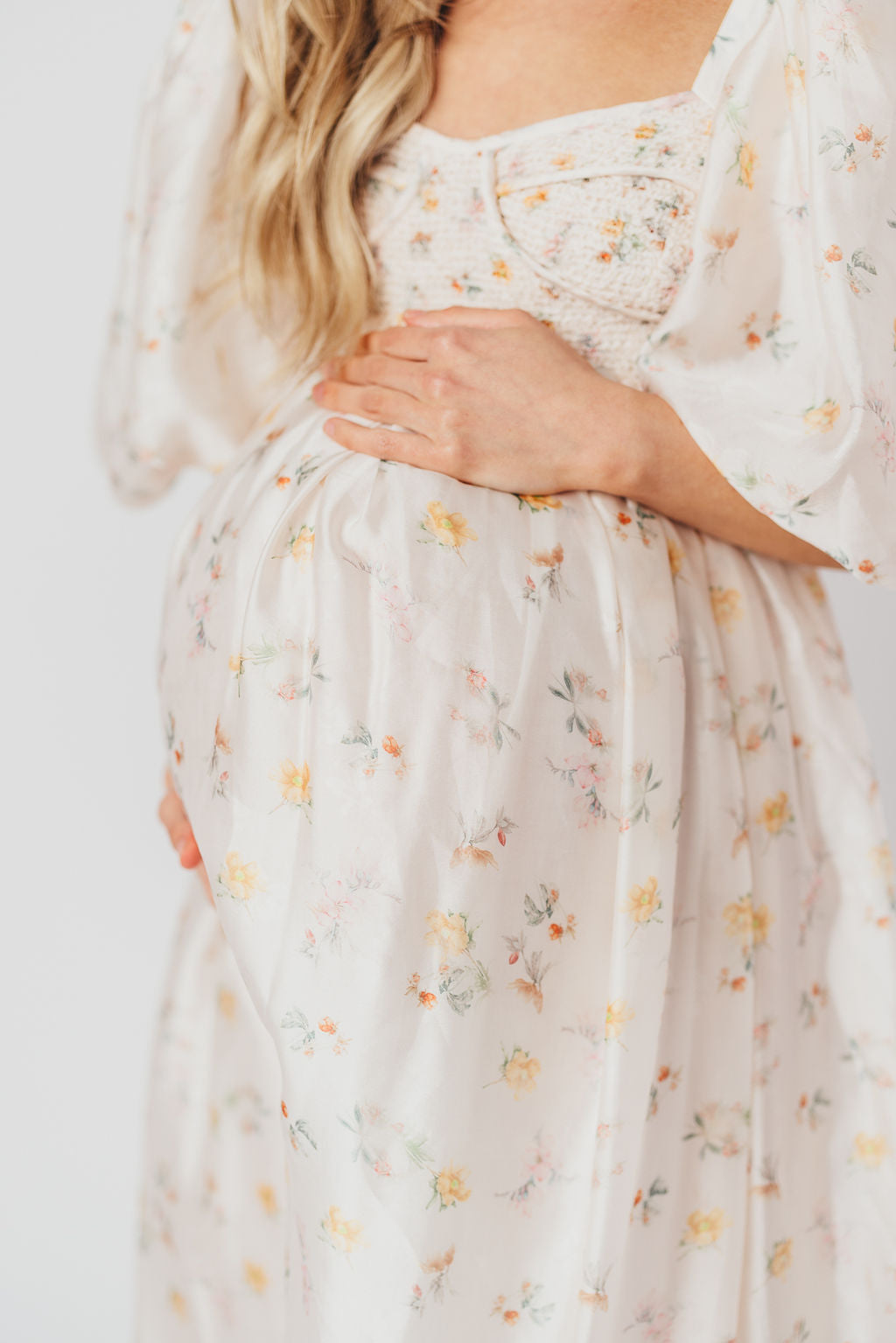 Harlow Maxi Dress - Tiny Yellow Floral Print, Bump Friendly Maternity Dress, Inclusive Sizing S-3XL | Perfect for Summer Vacations, Beach Weddings & Casual Outings