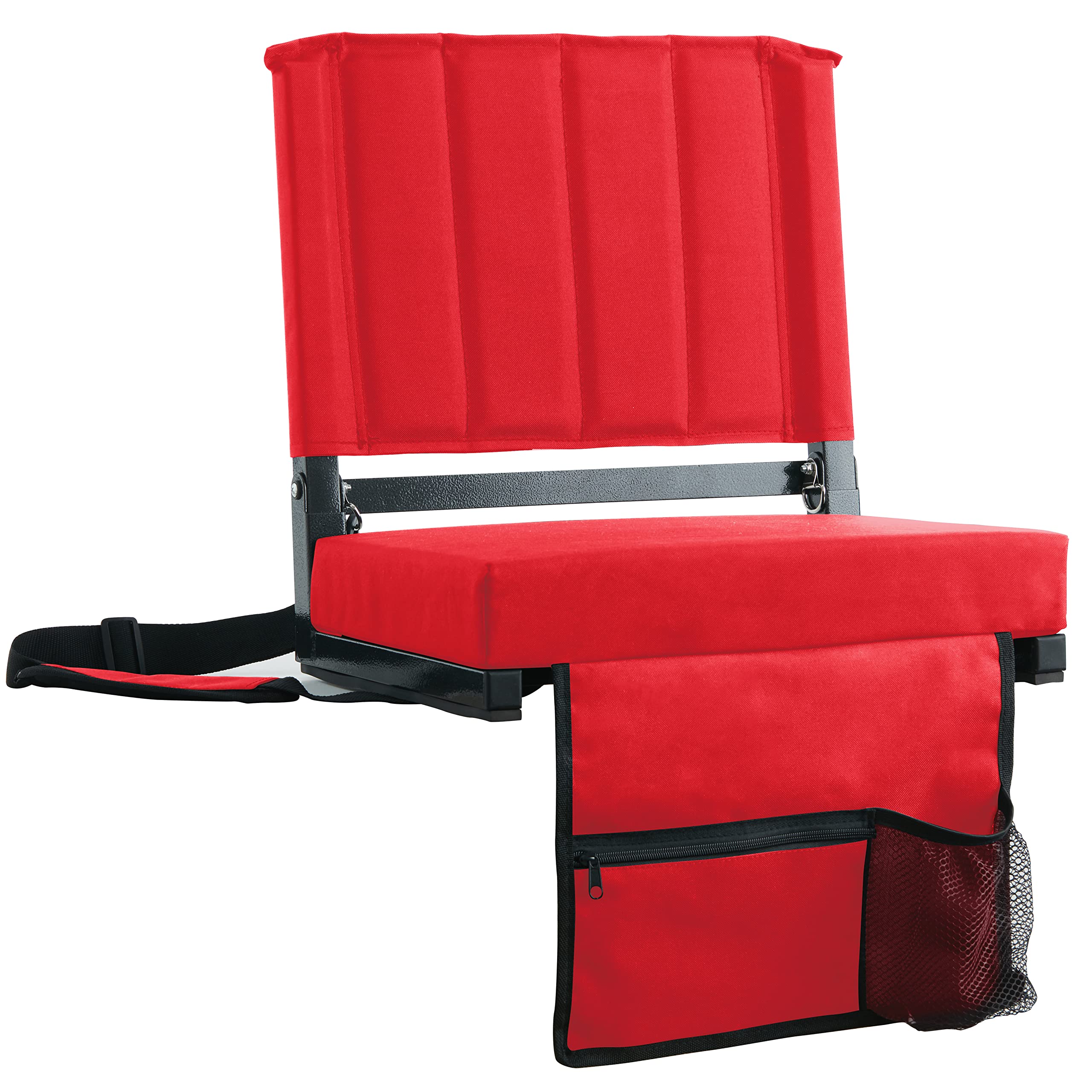 SPORT BEATS Stadium Seats with Back Support & Cushion - Thick Padded Bleacher Chairs with Shoulder Strap - Perfect for Football Games, Concerts & Outdoor Events