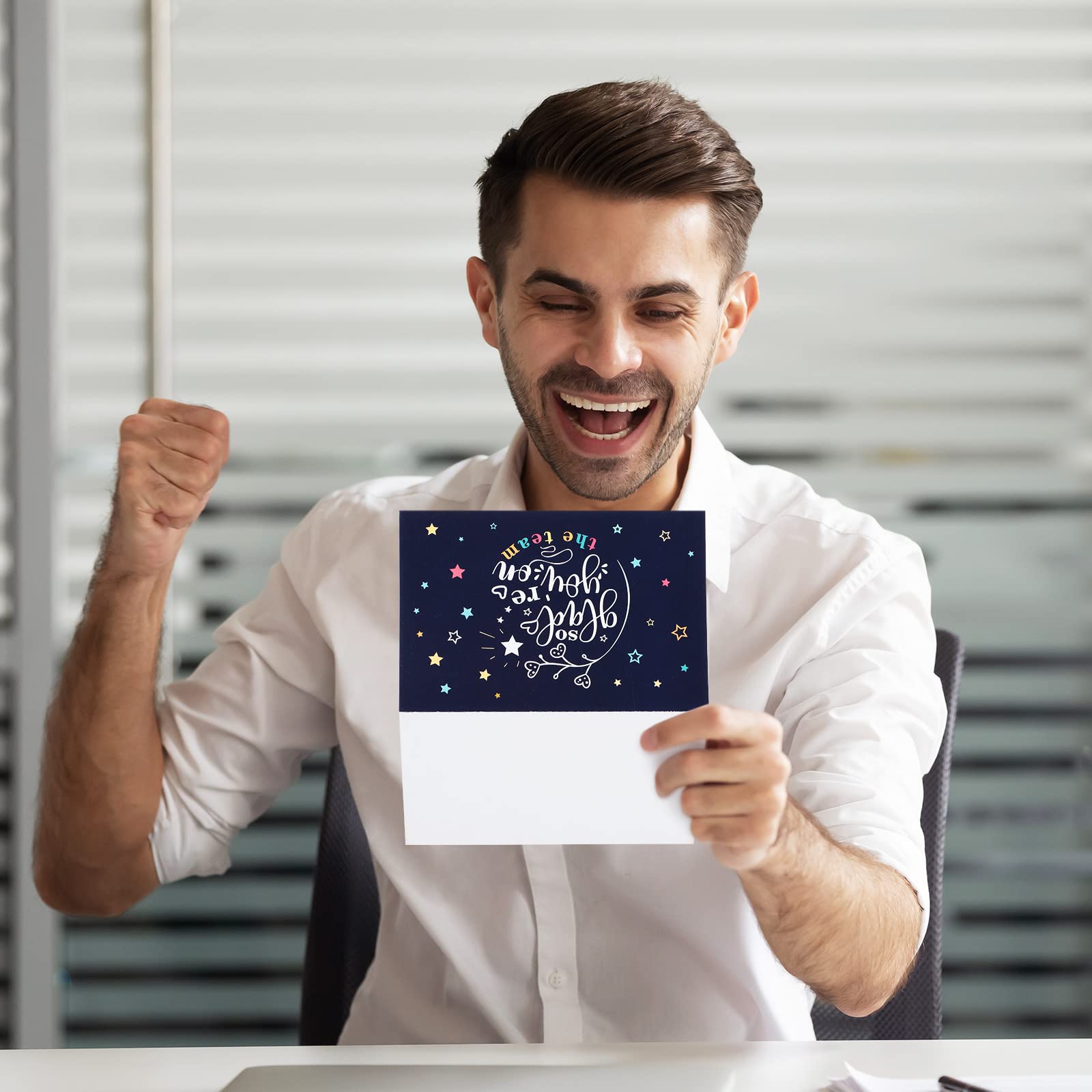 48 Pack Welcome to Team Cards - Employee Appreciation & Work Anniversary Thank You Cards with Envelopes (7.8x6 Inch, Star Style) - Perfect for Staff Recognition Gifts, Office Celebrations & Team Building Events