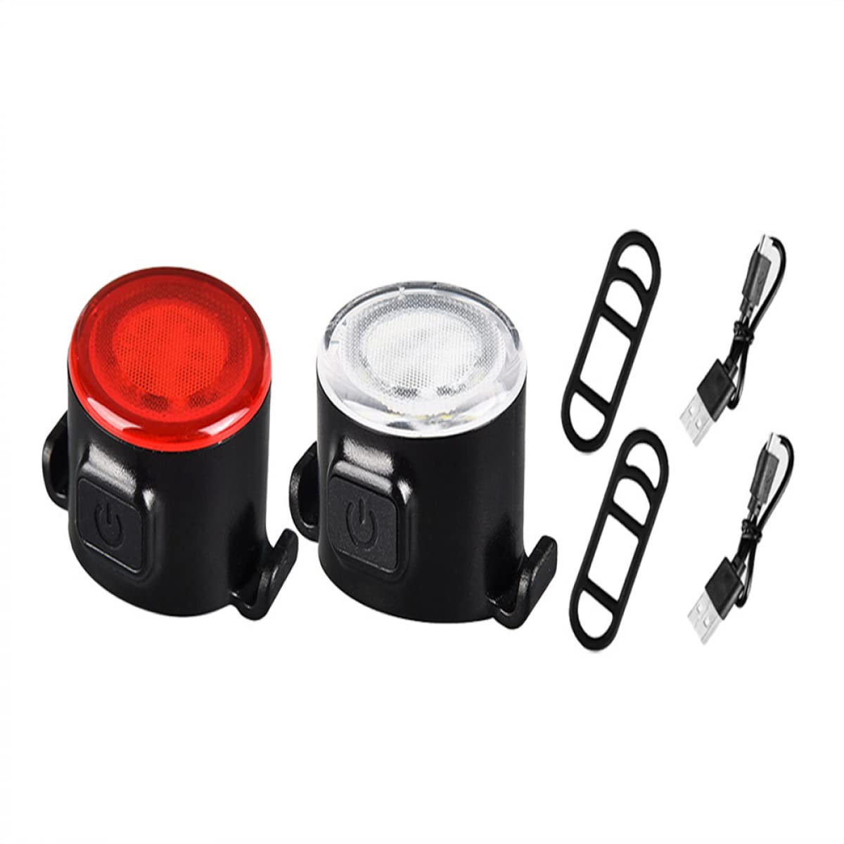2Pcs USB Rechargeable Bike Lights Set - Super Bright LED Bicycle Front and Rear Lights, Waterproof Cycling Safety Lights for Night Riding, Commuting & Outdoor Adventures
