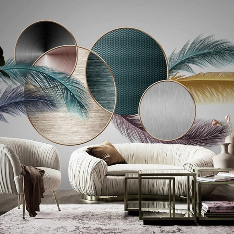 Geometric Leaf Wallpaper - Modern Peel & Stick Removable Wallpaper for Living Room, Bedroom, Office - Easy to Install & Remove - Perfect for Home Decor & Interior Design