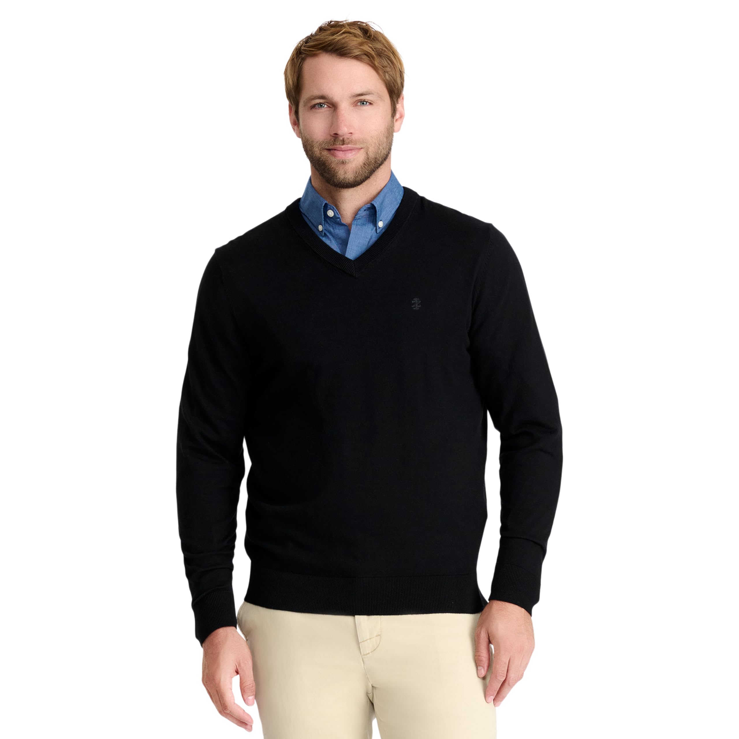 IZOD Men's Premium Soft V-Neck Sweater - Comfortable Casual Pullover for Fall & Winter - Perfect for Office, Date Night & Weekend Outings
