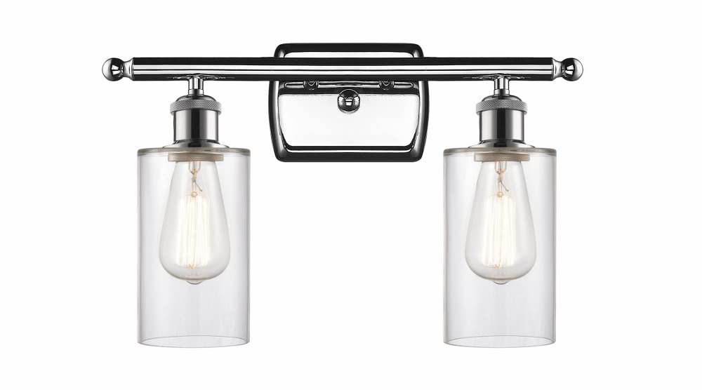 Ballston Collection Chrome Finish Transitional Two-Light Bath Vanity 516-2W-PC-G802 - Perfect for Modern Bathrooms & Powder Rooms