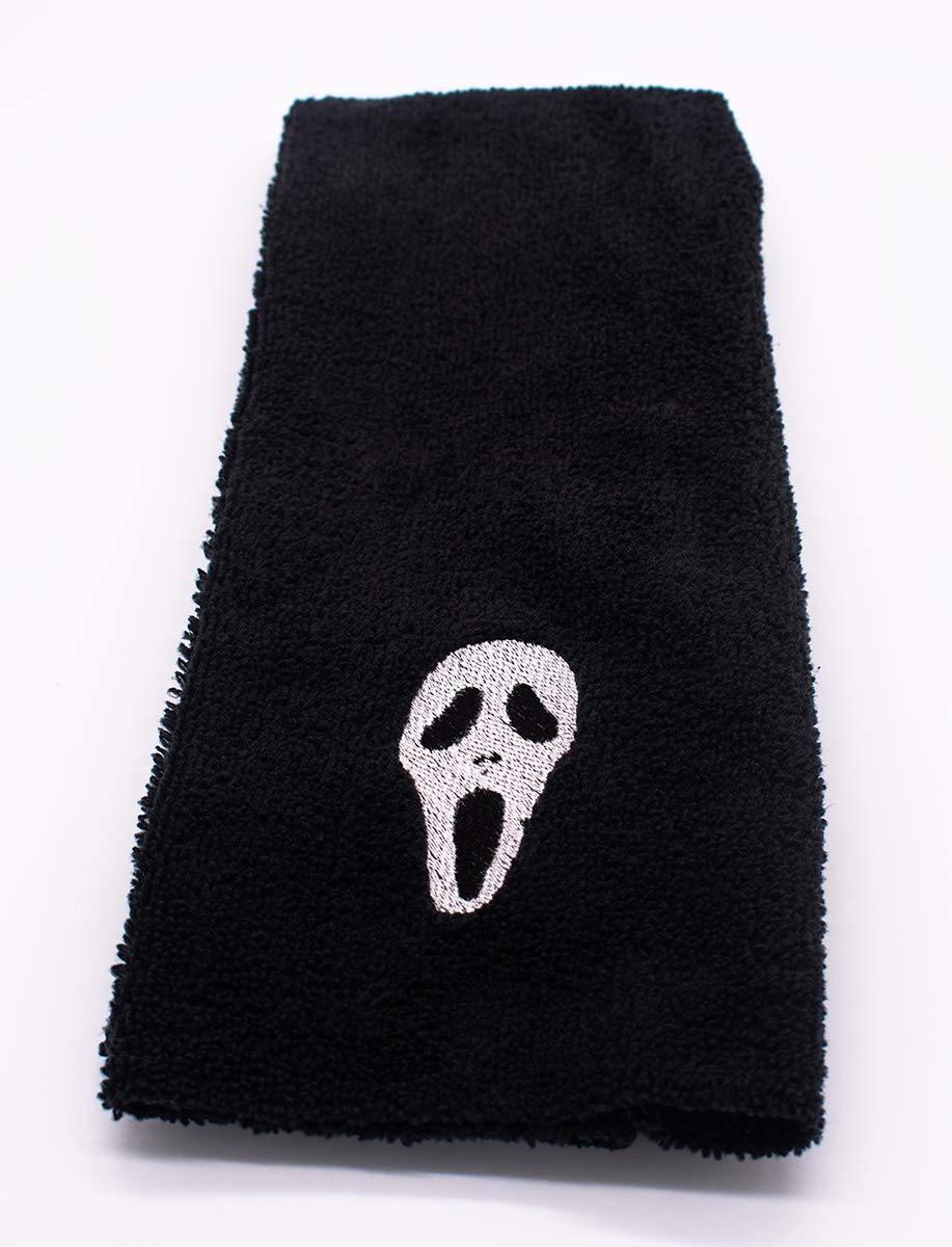 Ghostface Embroidered Hand Towel - Soft, Plush & Highly Absorbent for Bathroom, Kitchen & Halloween Decor
