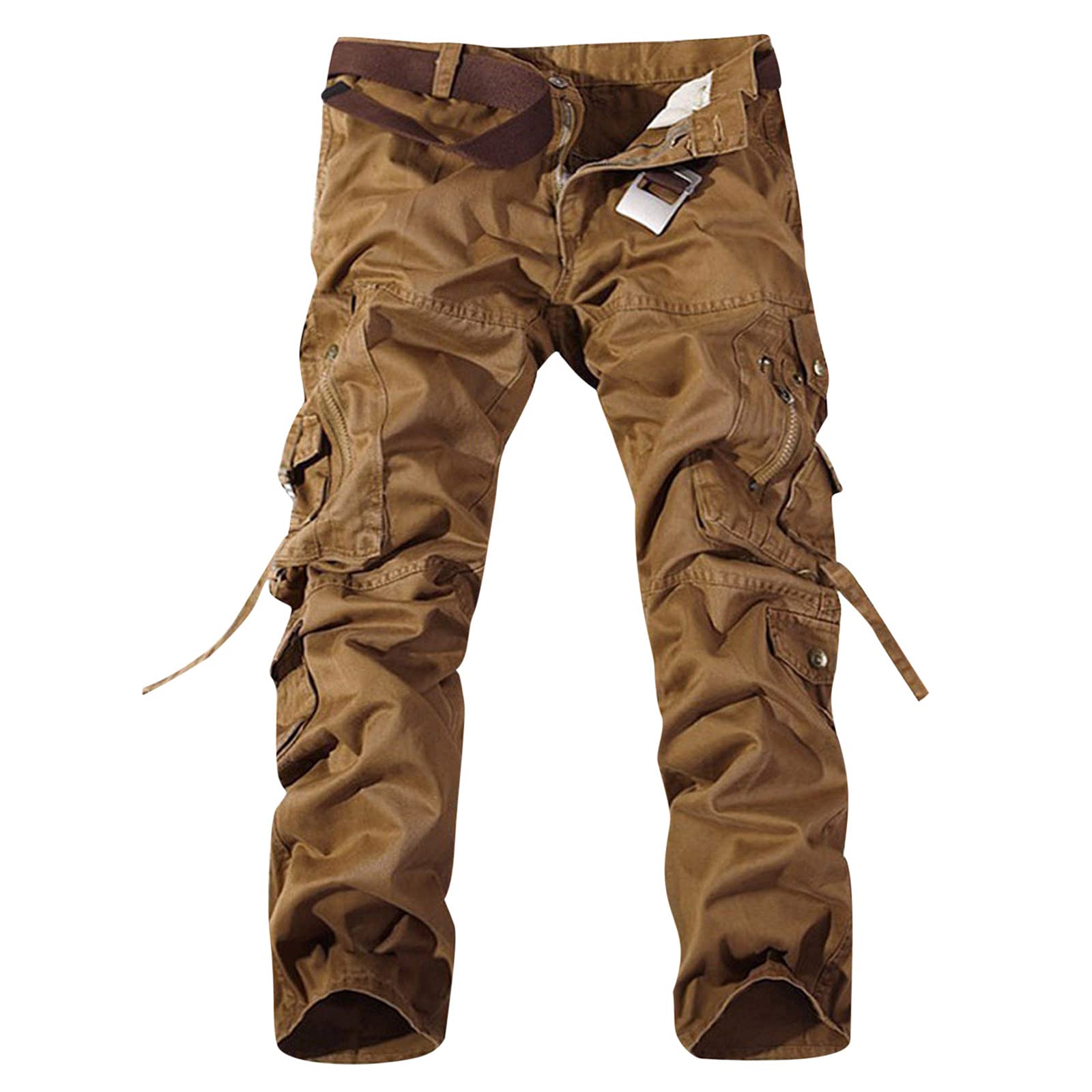 Men's Casual Sweatpants with Multi-Pockets - Comfortable Washed Cargo Pants for Outdoor Activities, Workout & Everyday Wear - Durable Long Pants for Hiking, Gym & Lounge