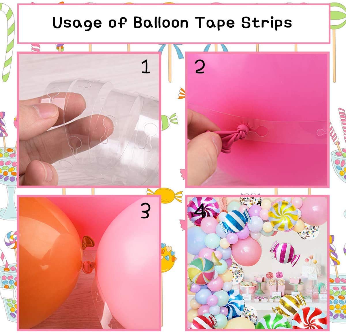 90 Pack Candy Balloon Garland Arch Kit - Sweet Candy Lollipop Balloons for Candyland Birthday Party, Baby Shower & Christmas Decorations | Perfect for Indoor/Outdoor Themed Celebrations and Photo Backdrops