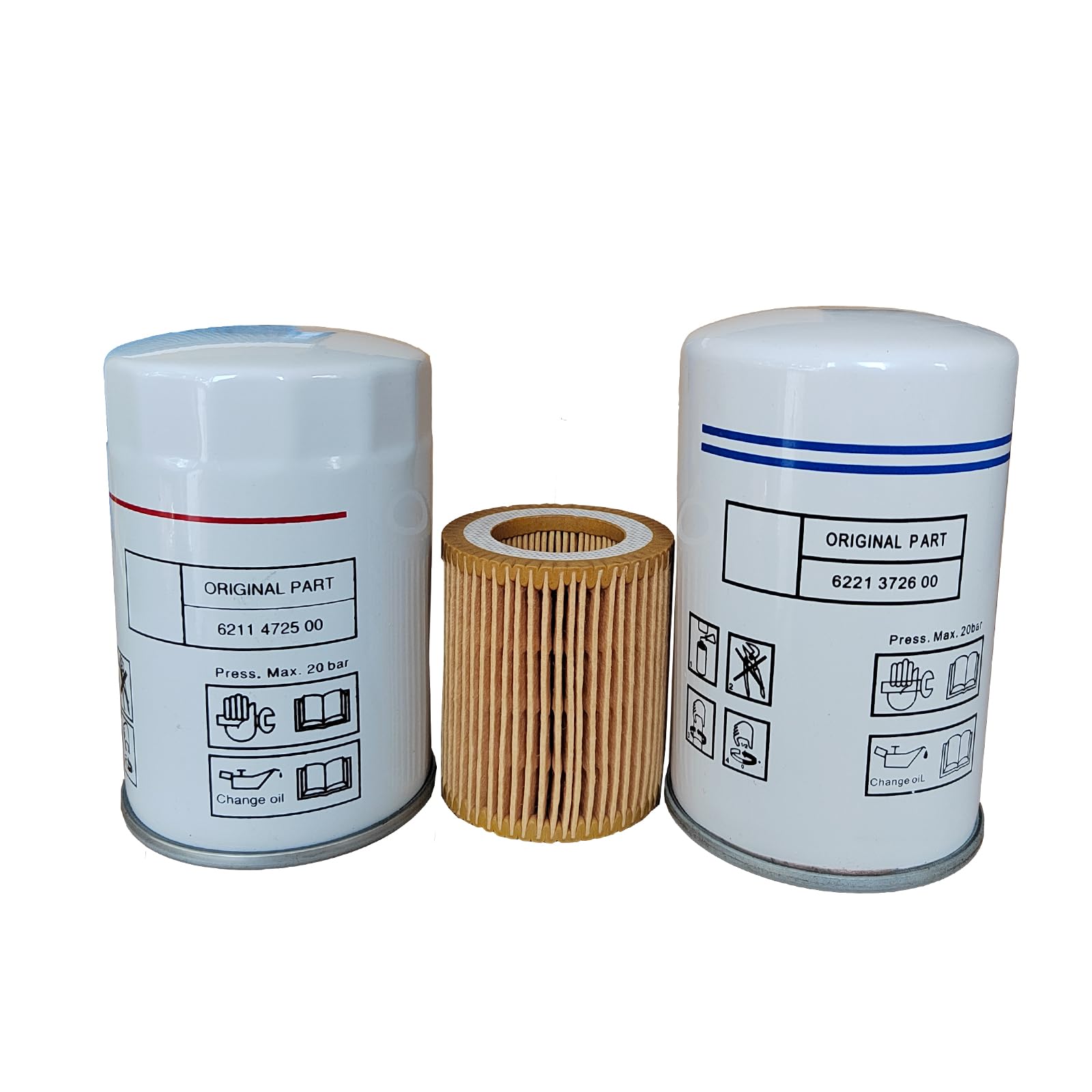 6221372600 Oil Separation Filter, 6211472500 Oil Filter, 6211473700 Air Filter - Compatible Replacement Parts for Air Compressor Maintenance | Industrial & Workshop Use
