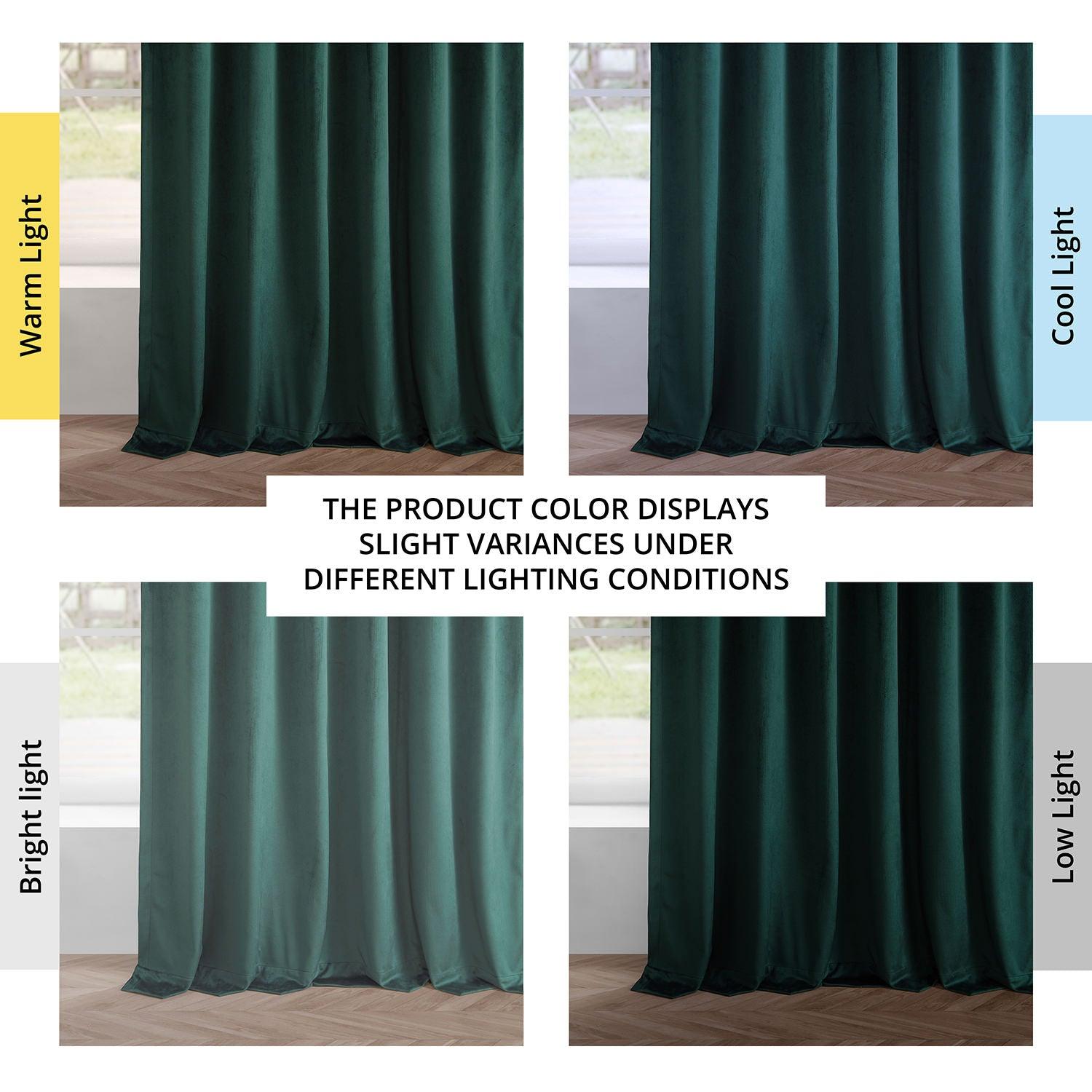 Deep Green Simply Velvet Blackout Curtains Set of 2 Panels - Perfect for Bedrooms, Living Rooms & Home Theater Light Blocking