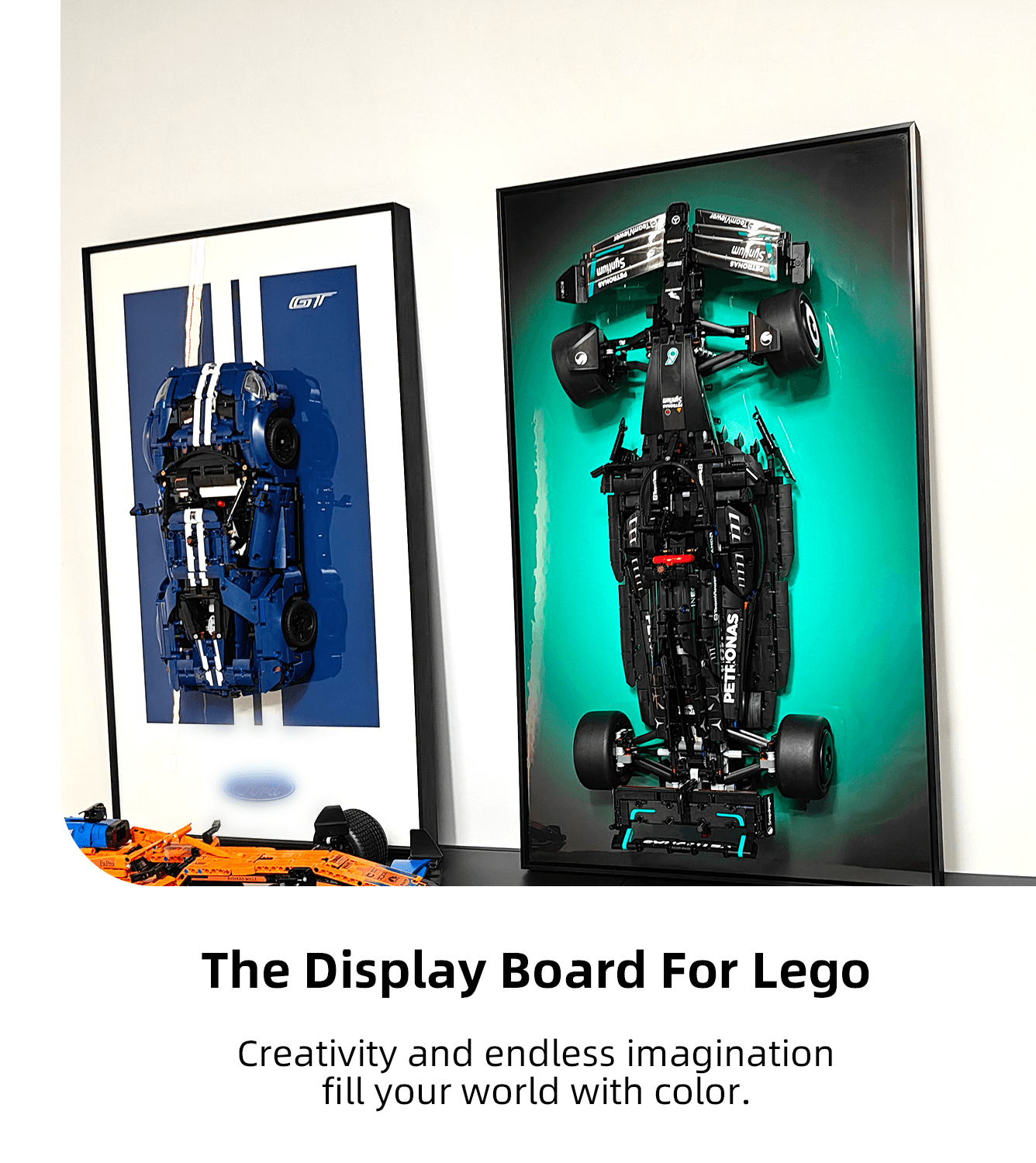 LEGO Technic 2022 Ford GT Wall Mount Display Stand - Secure Hanging Bracket for LEGO Car Model 42154 - Perfect for Showcasing in Bedroom, Office, or Game Room