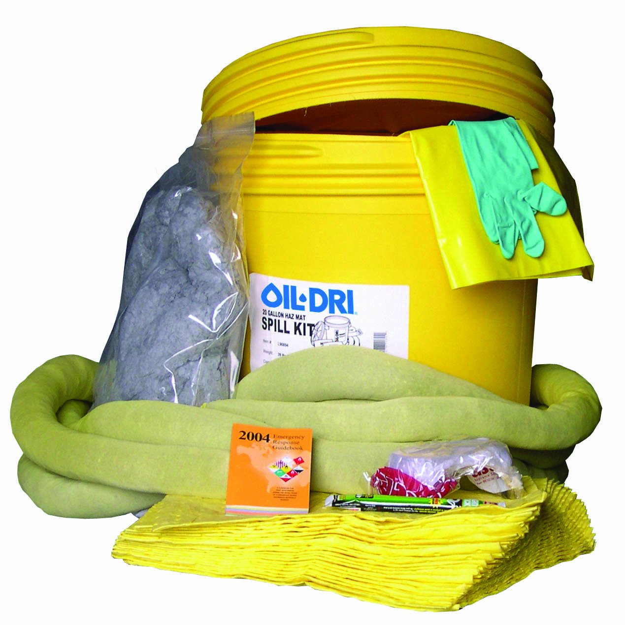 Oil-Dri L90894 20 Gallon Hazardous Material Spill Kit - Absorbent Pads, Socks & PPE for Industrial Chemical Leaks | OSHA Compliant Emergency Response for Warehouses, Factories & Workshops