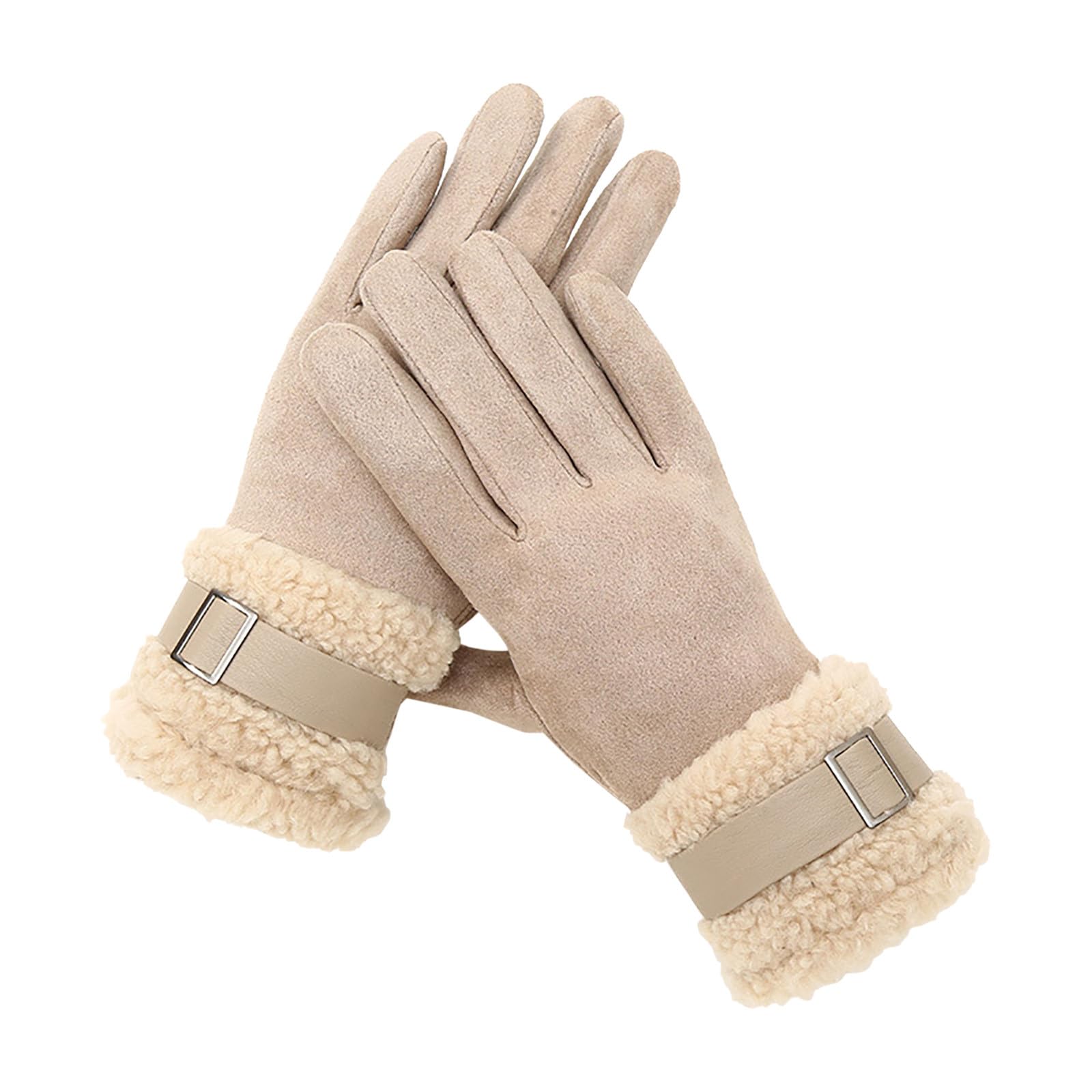 Women's Winter Suede Gloves - Soft Plush Lined for Warmth & Comfort | Outdoor Activities, Skiing, Snowboarding & Cold Weather Protection