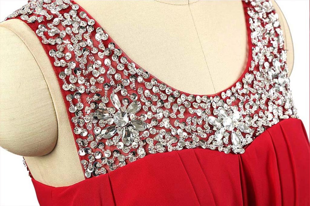 Elegant Beaded Straps Chiffon Bridesmaid Dress for Women - Perfect for Prom, Wedding Party & Formal Evening Events