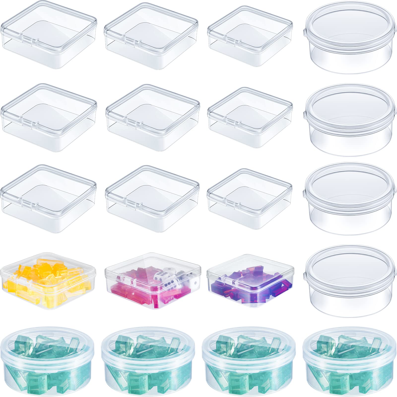 20-Piece Clear Plastic Board Game Token Storage Containers with Lids - Assorted Sizes for Game Components, Dice, Beads & Tokens - Perfect for Organizing Tabletop Games, RPG Accessories & Craft Supplies