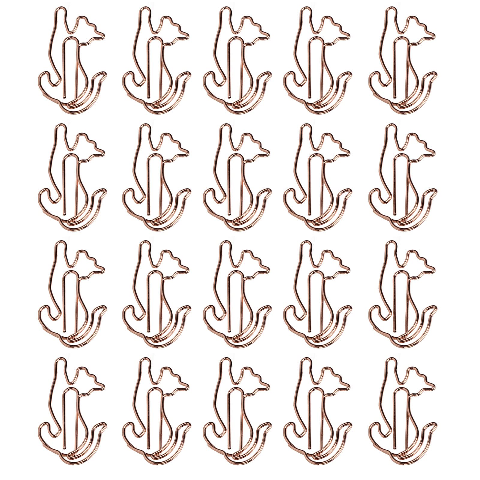 20Pcs Cute Cat Shaped Paper Clips - Rustproof Small Office Clips for Memo Notes, School Supplies & Craft Projects (Perfect for Organizing Documents, Scrapbooking & DIY Projects)