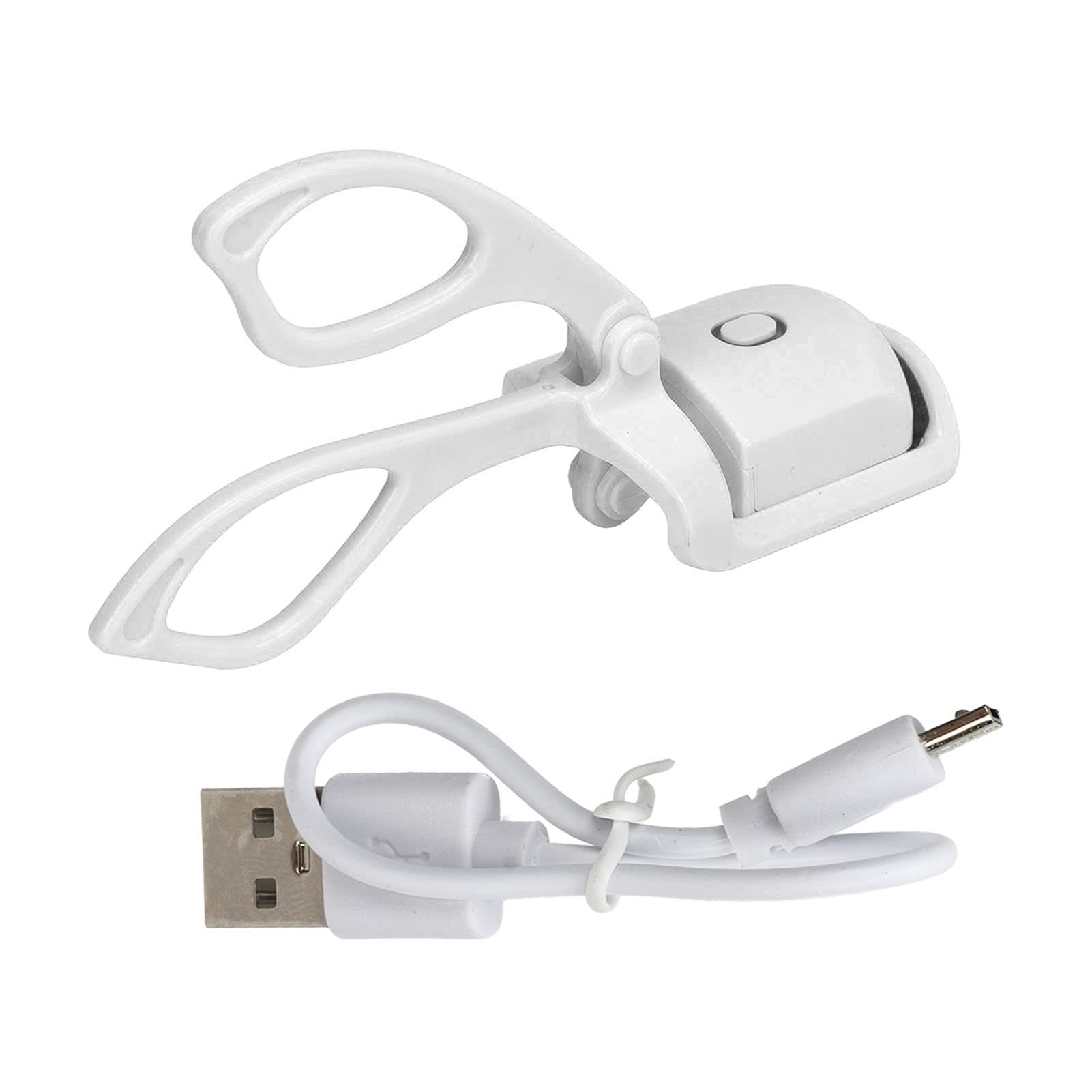 Best Electric Lash Curler - Heated Eyelash Curler with Fast Preheating, Rechargeable & Safe for Home Use (White) | Perfect for Daily Makeup, Travel & Salon-Quality Lashes