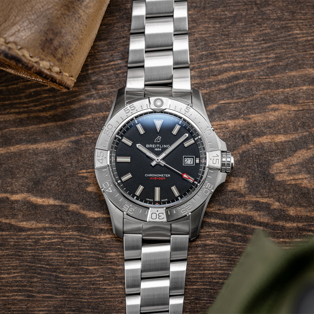 Avenger Automatic 42mm Men's Watch - Black Dial with Stainless Steel Bracelet | Luxury Dress Watch for Business, Formal Events & Everyday Wear