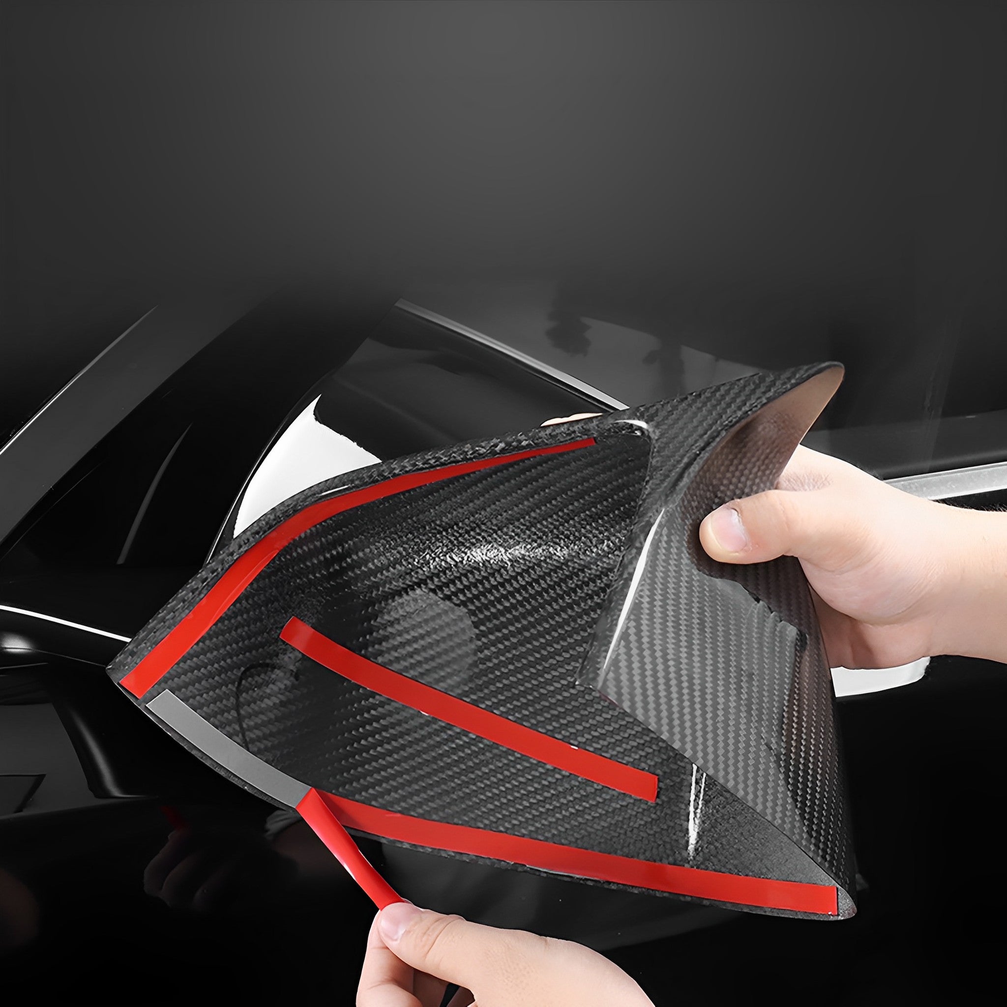 Premium Carbon Fiber Mirror Caps for Tesla Model S & X - Genuine Molded Racing Design - Glossy & Matte Finishes - Perfect for Car Enthusiasts & Custom Upgrades