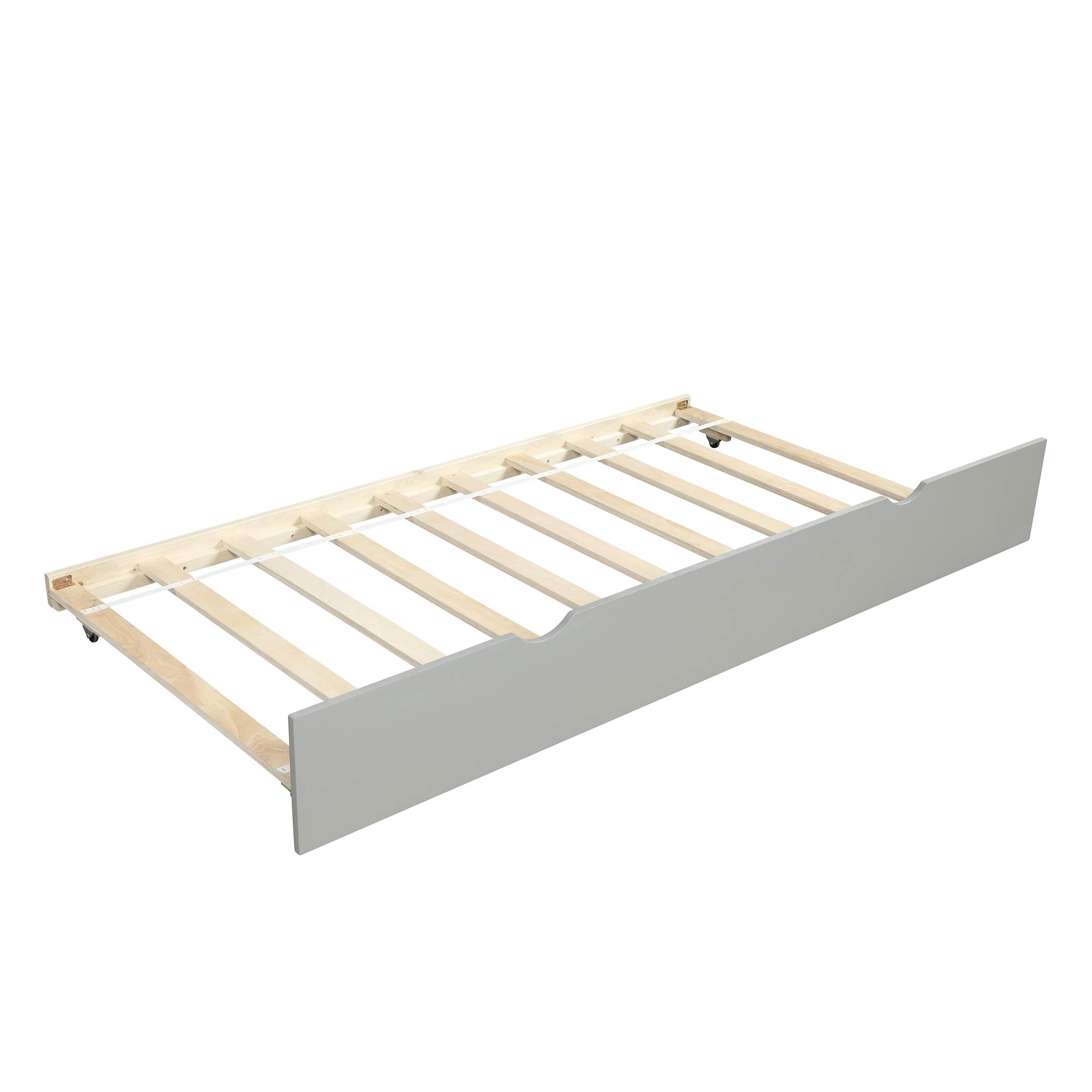 Merax Solid Wood Daybed with Trundle - Twin Size Bed Frame for Teens & Adults - Easy Assembly, No Box Spring Needed - Gray - Perfect for Guest Rooms, Dormitories & Small Spaces