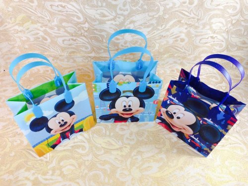 12-Piece Mickey Mouse Goodie Bags Set - Disney Party Favors, Birthday Gift Bags for Kids - Perfect for Birthday Parties, Baby Showers & Disney Themed Events
