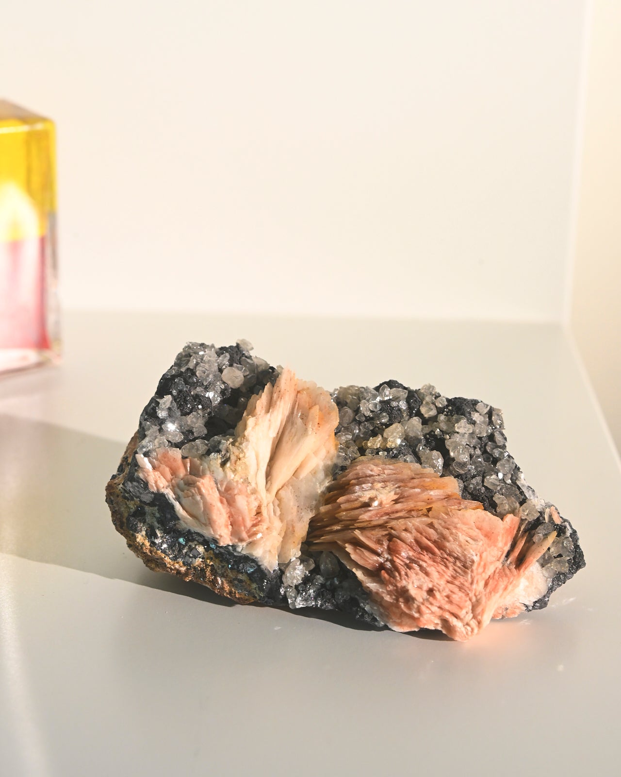Natural Barite, Galena & Quartz Crystal Cluster - Rare Mineral Specimen for Collectors, Home Decor & Healing Crystals - Perfect for Display Cases, Meditation Spaces & Geology Enthusiasts