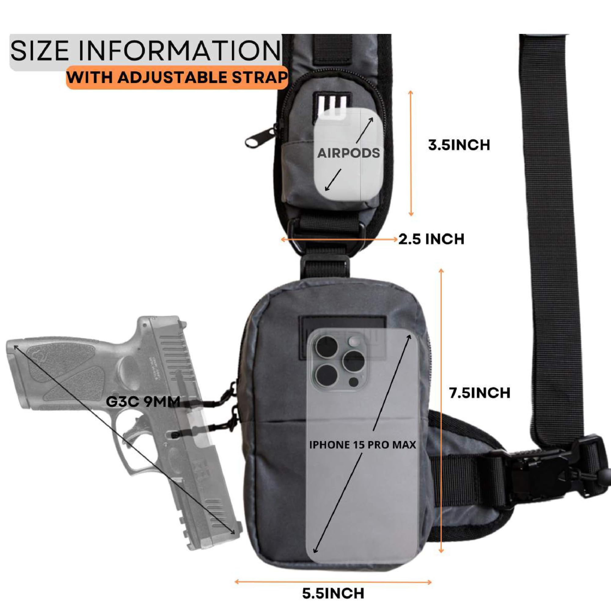 Men's Small Crossbody Bag - Mini Sling Bag with Key Holder - Lightweight Shoulder Bag for Travel, Hiking, Gym & Everyday Use - Durable & Multipurpose Crossbody Purse for Men