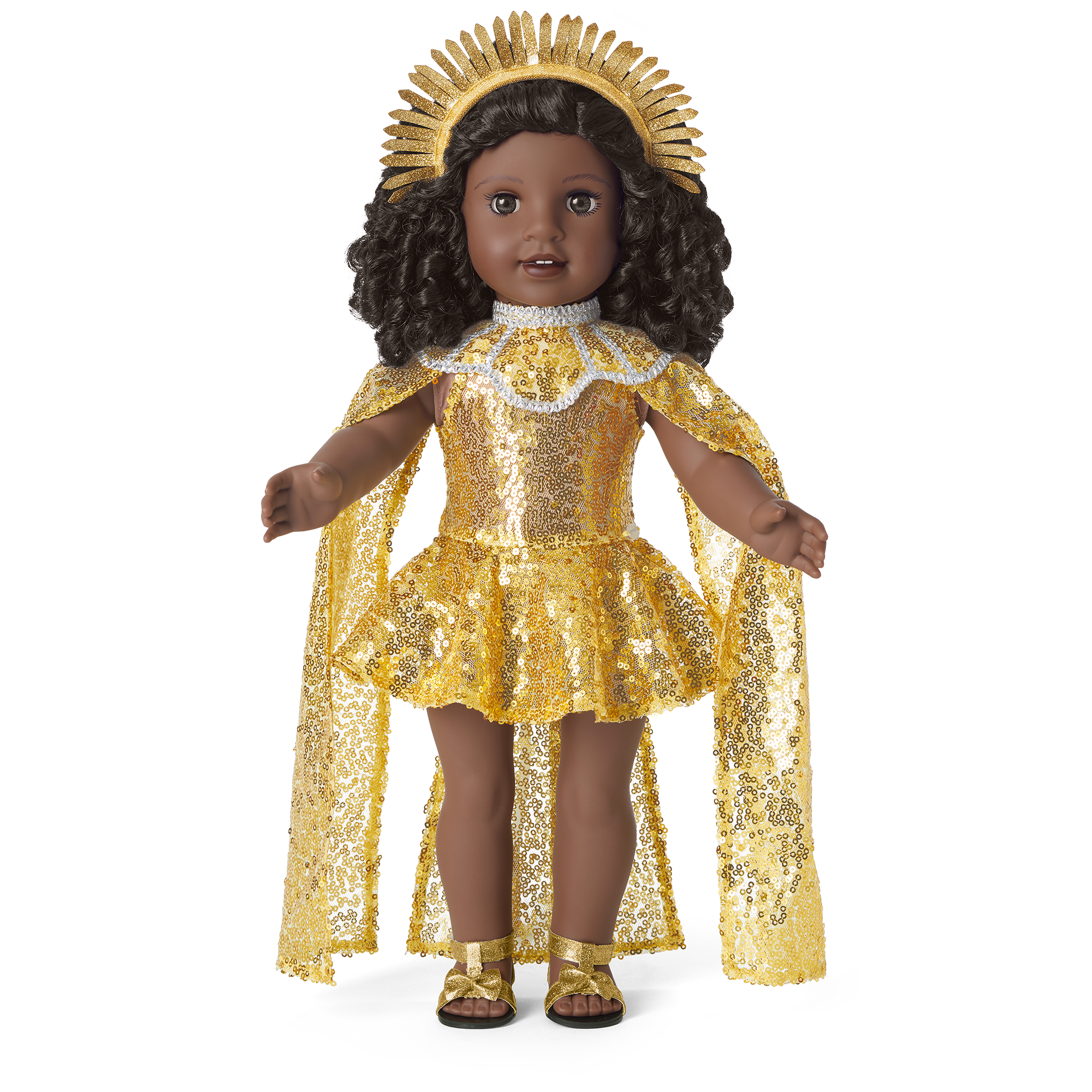 18 Inch Doll Sequin Gown & Capelet Outfit - Glamorous Historical Costume for American Girl Dolls | Perfect for Tea Parties, Photo Shoots & Dress-Up Play