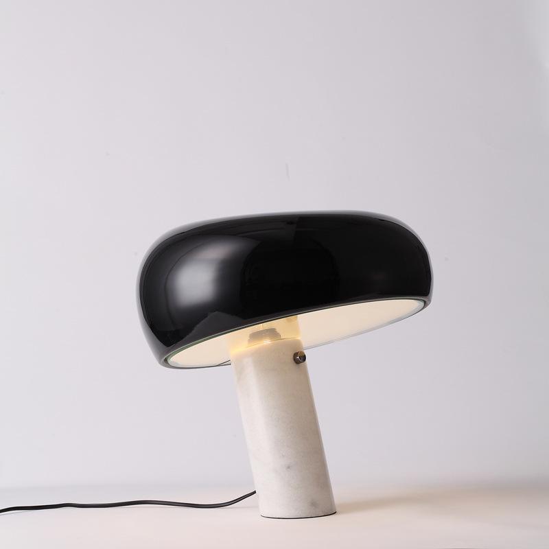 Nucleus Marble Table Lamp - Modern Home Decor Lighting for Bedroom, Living Room & Office - Elegant Nightstand Lamp with Natural Stone Base
