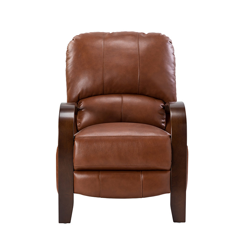 Melissa Genuine Leather Manual Recliner Chair - Handcrafted Full Grain Leather Living Room Recliner with Smooth Manual Mechanism, Perfect for Home Theater, Gaming, and Relaxation
