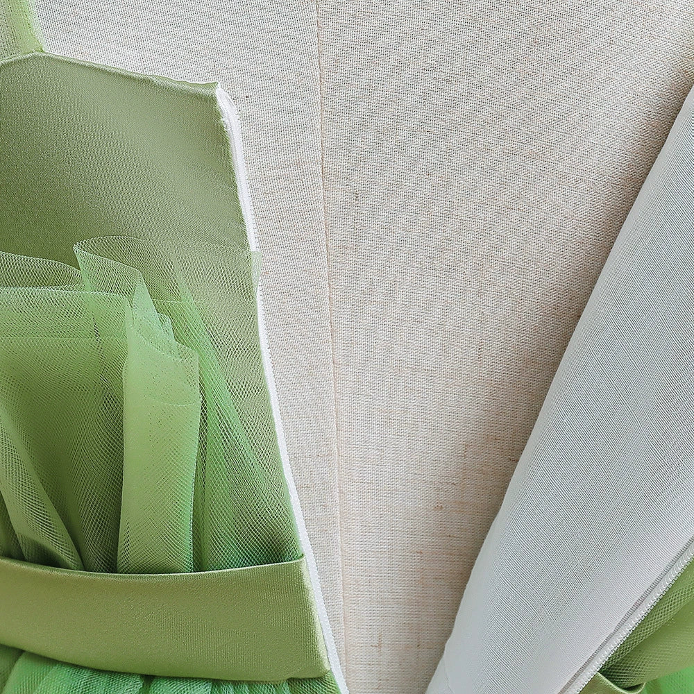 Green Princess Round Floor Length Tulle Flower Girl Dress - Perfect for Weddings, Baptisms & Special Occasions