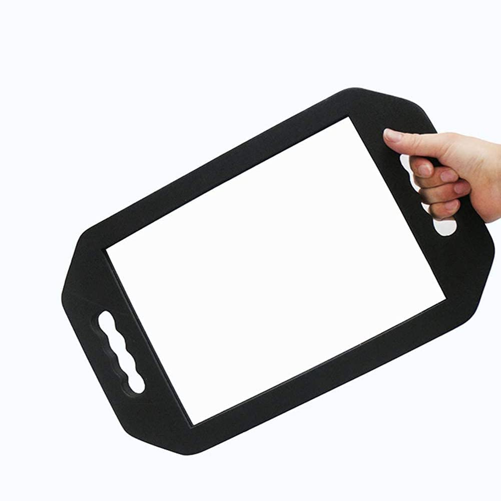 Rimosy Lightweight Handheld Mirror with Black Foam Handle - Professional Double Handle Mirror for Barbers, Salons & Beauticians - Portable Makeup & Haircut Mirror for Home, Travel & Professional Use