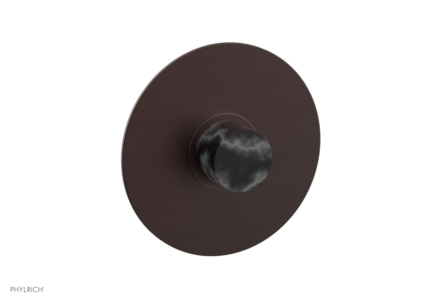 BASIC II Pressure Balance Round Shower Plate & Handle Trim Kit - Black Marble Handle 4 182 - Perfect for Modern Bathroom Renovations and Spa-Like Shower Experiences
