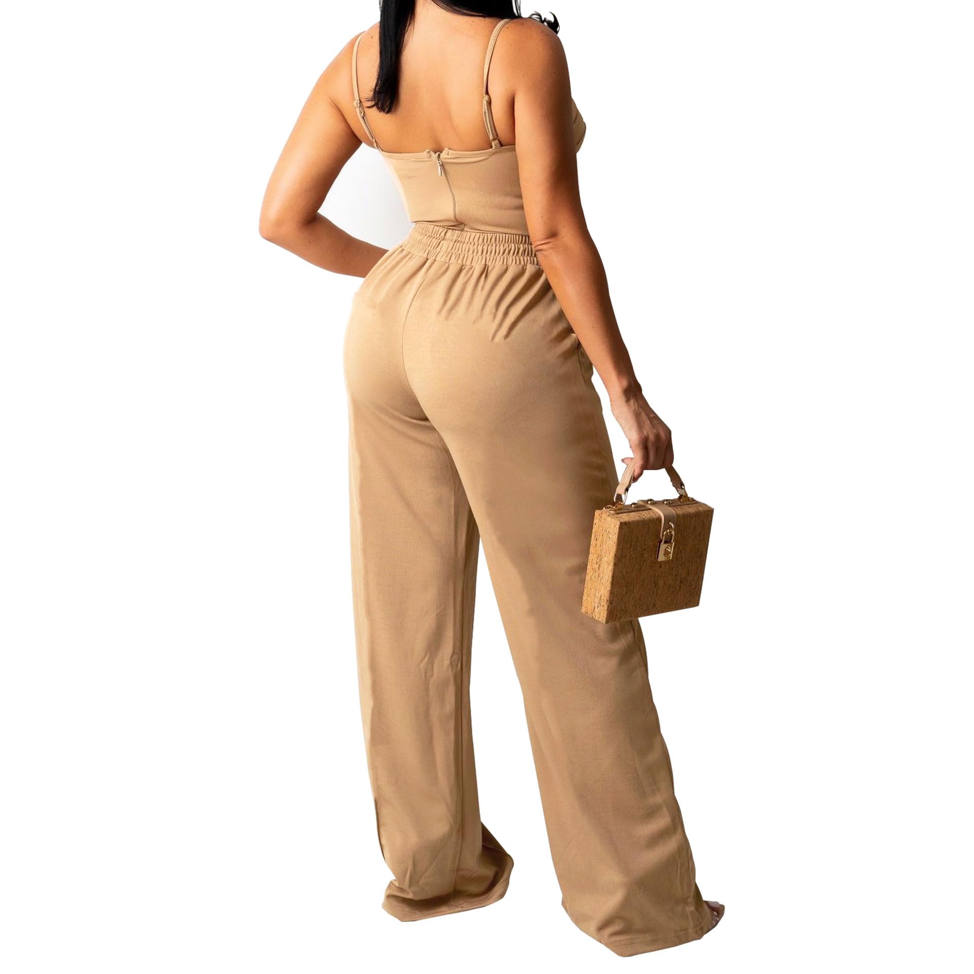 PINSV Women's Casual Wide Leg Sweatpants - High Waisted Elastic Drawstring Lounge Pants with Straight Leg for Comfort & Style - Perfect for Yoga, Running, Travel & Home Relaxation