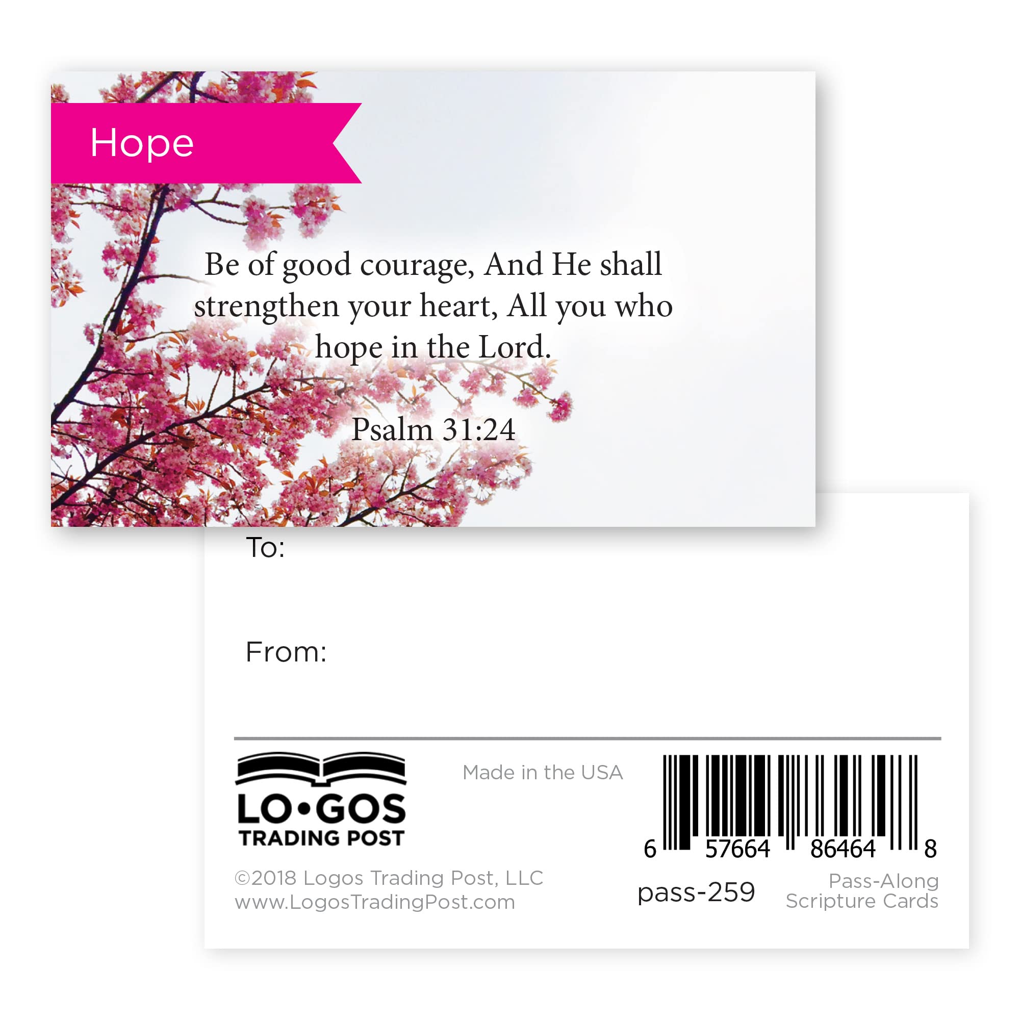 Inspirational Bible Verse Cards - Pack of 25 Scripture Cards with Psalm 31:24 for Courage | Christian Devotional, Bible Study & Scripture Memorization | Perfect for Encouragement Gifts, Small Group Studies & Personal Faith Journey