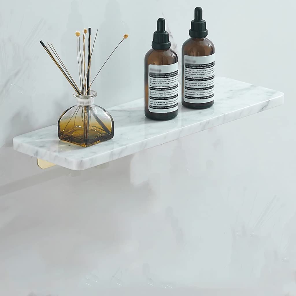 Black Marble Copper Bathroom Storage Organizer - Cosmetic & Towel Rack for Countertop, Washstand - 50CM White Bathroom Shelf for Makeup, Toiletries & Essentials - Perfect for Modern Home & Spa Decor