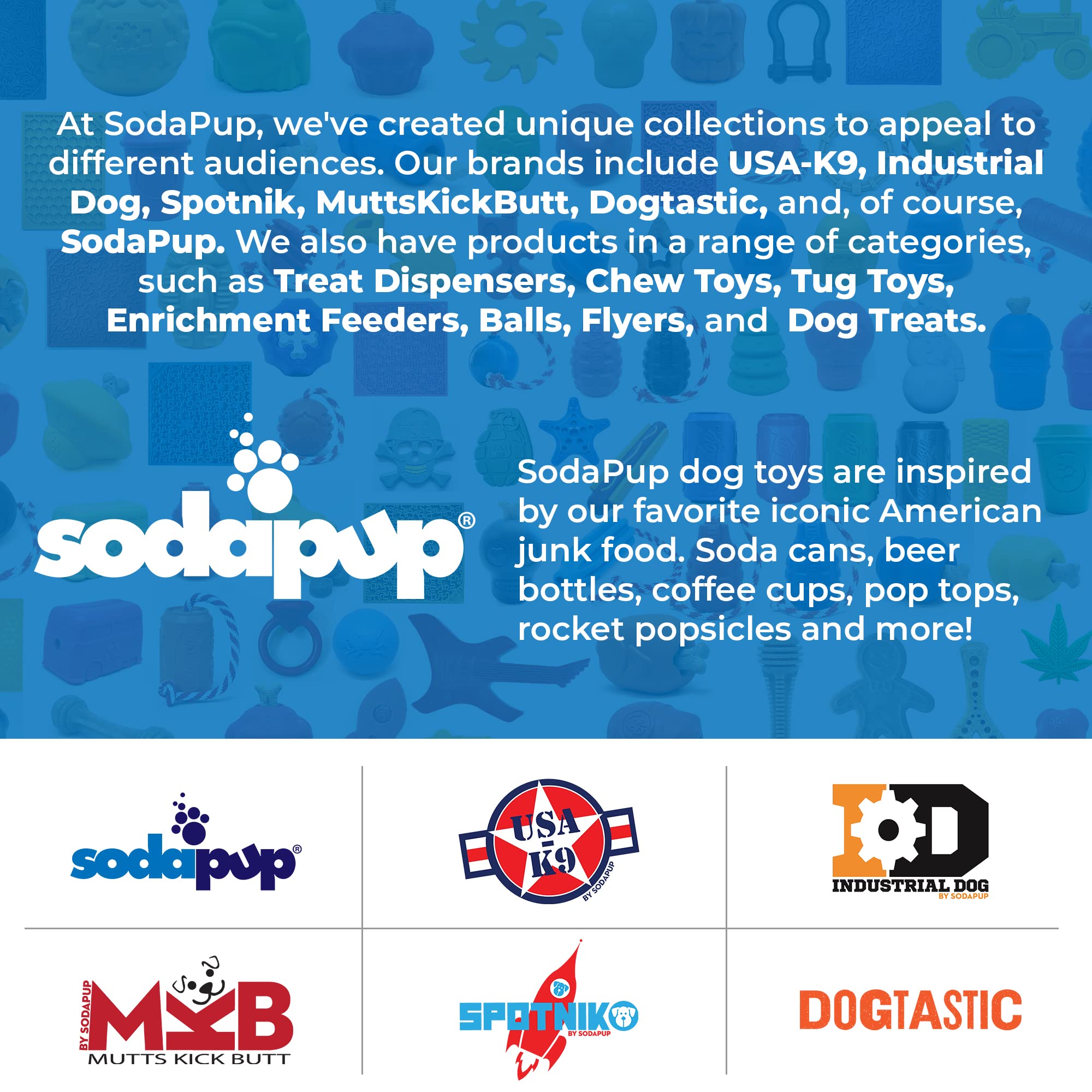 **SodaPup Soda Can Dog Chew Toy – Non-Toxic Natural Rubber Treat Dispenser for Mental Stimulation & Anxiety Relief – Durable USA-Made Chew Toy for Aggressive Chewers – Perfect for Training, Boredom Relief & Playtime**