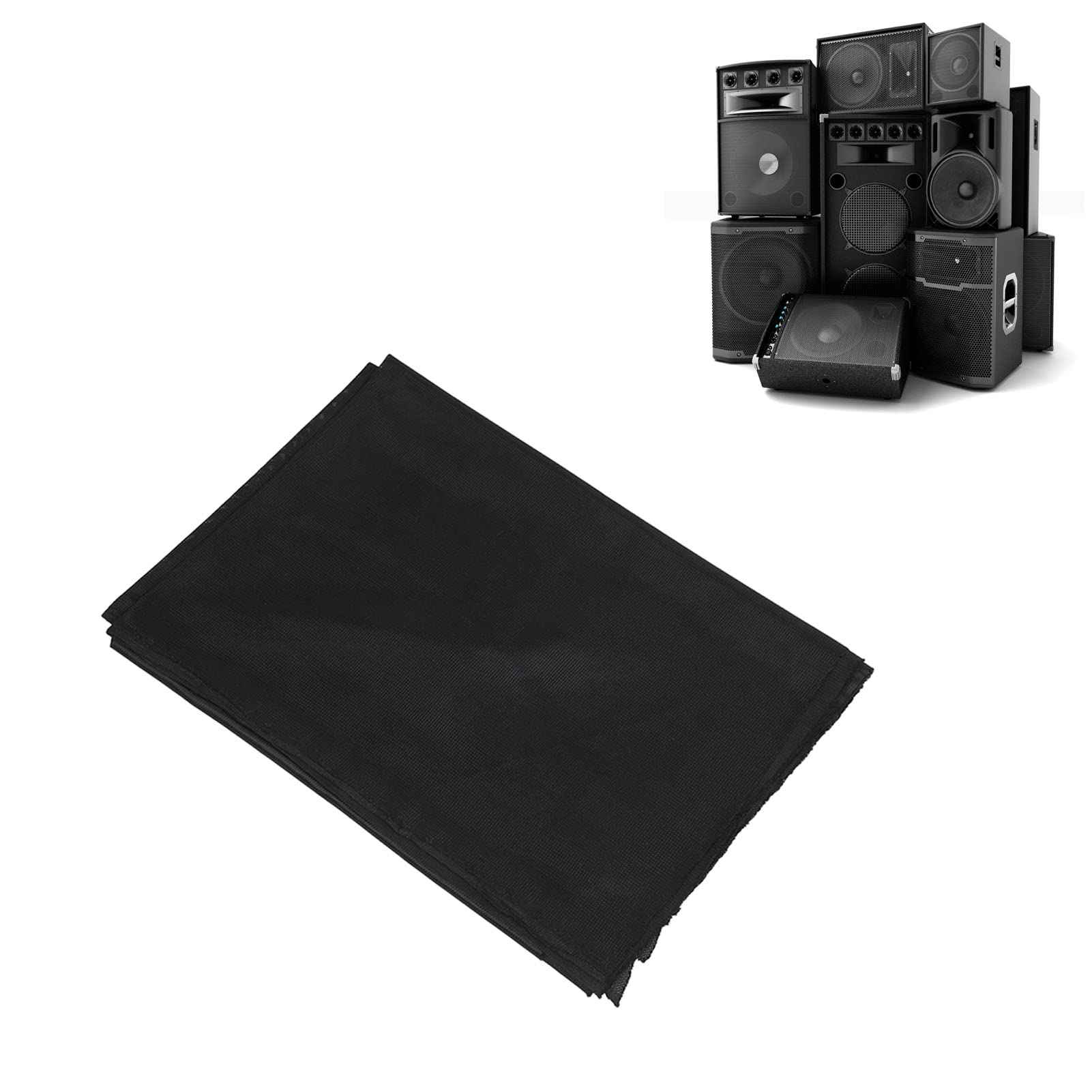 High-Quality Polyester Stereo Speaker Grille Cloth Replacement for Home, Large, and Stage Speakers - Durable Black Fabric for Speaker Housing Repair and DIY Projects