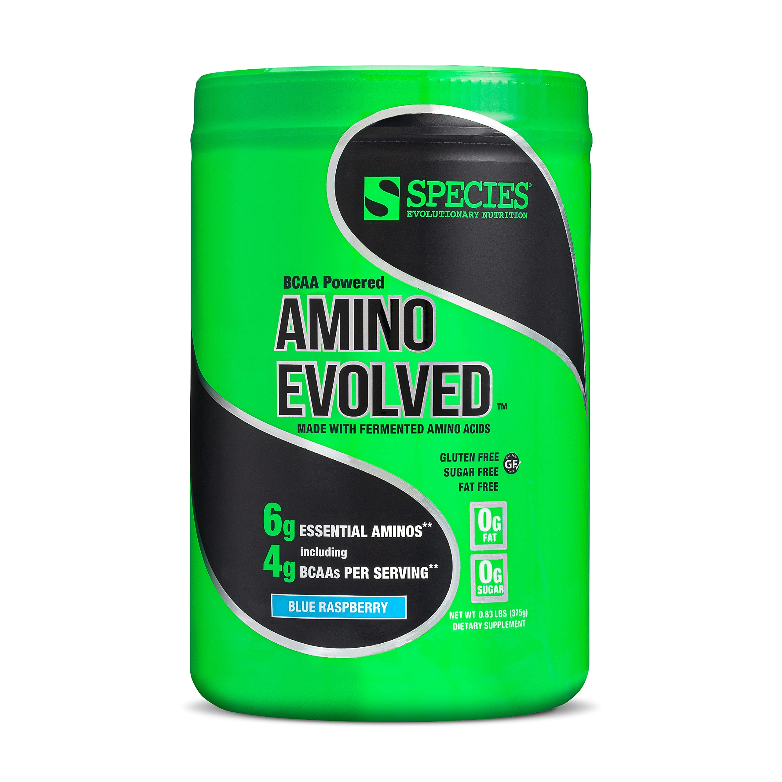 Species Nutrition Amino Evolved EAA & BCAA Powder - Fermented Branched Chain Amino Acids for Muscle Recovery & Endurance | Pre & Post Workout Supplement | Blue Raspberry Flavor (30 Servings) - Ideal for Gym Training, Weightlifting & Athletic Performance