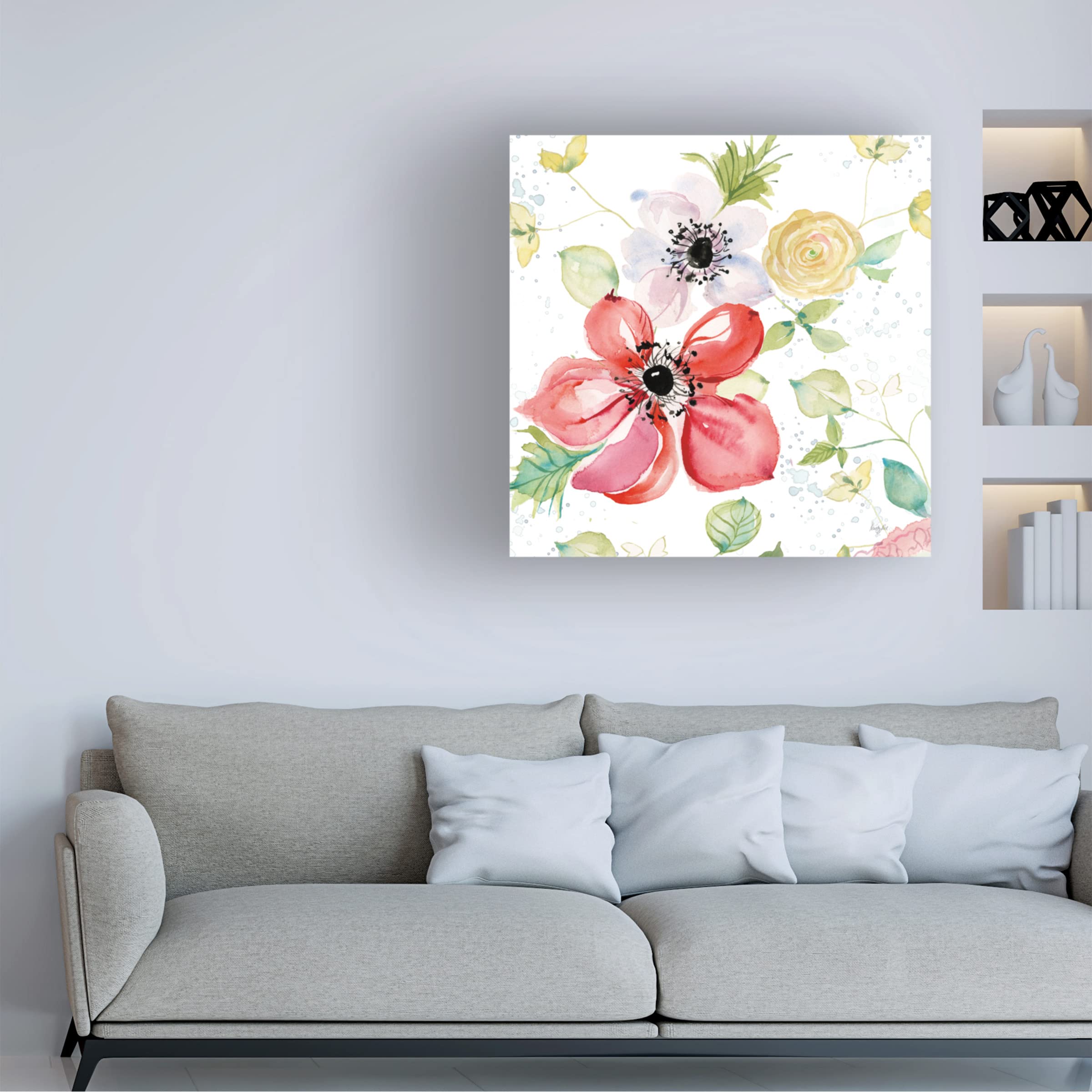 Daphne Brissonnet 'Lake Sketches Pattern II' Canvas Wall Art - Modern Abstract Landscape Painting for Living Room, Bedroom & Office Decor