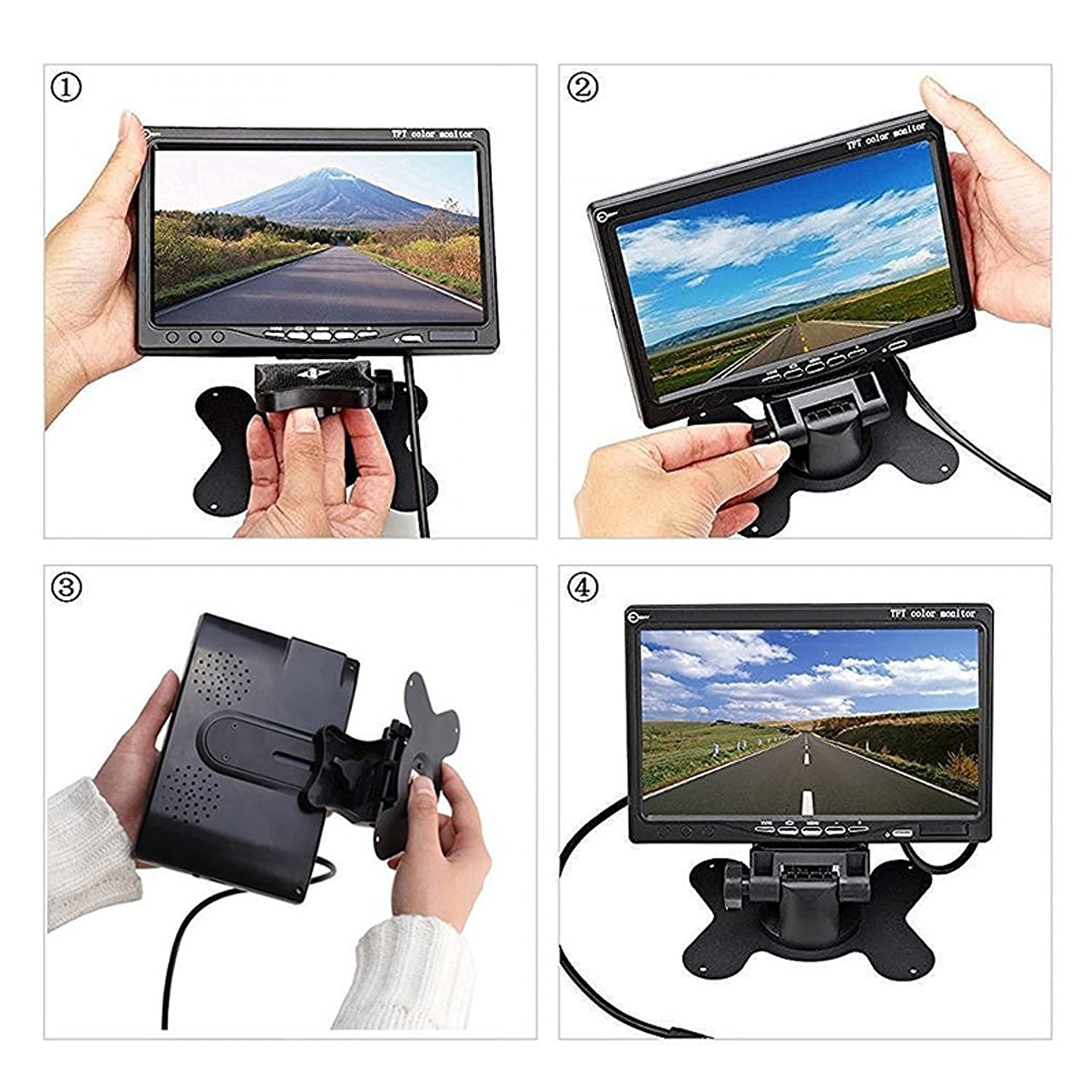 Yasoca 7 Inch Portable HDMI Monitor - 1080P HD VGA Screen with Built-in Speaker, 1024x600 Resolution, 170° Viewing Angle - Ideal for Car Rearview Cameras, DVD Players, Surveillance Systems, STB, PC, TV & Raspberry Pi Projects | Perfect for Road Trips, Home Security & DIY Tech Setups