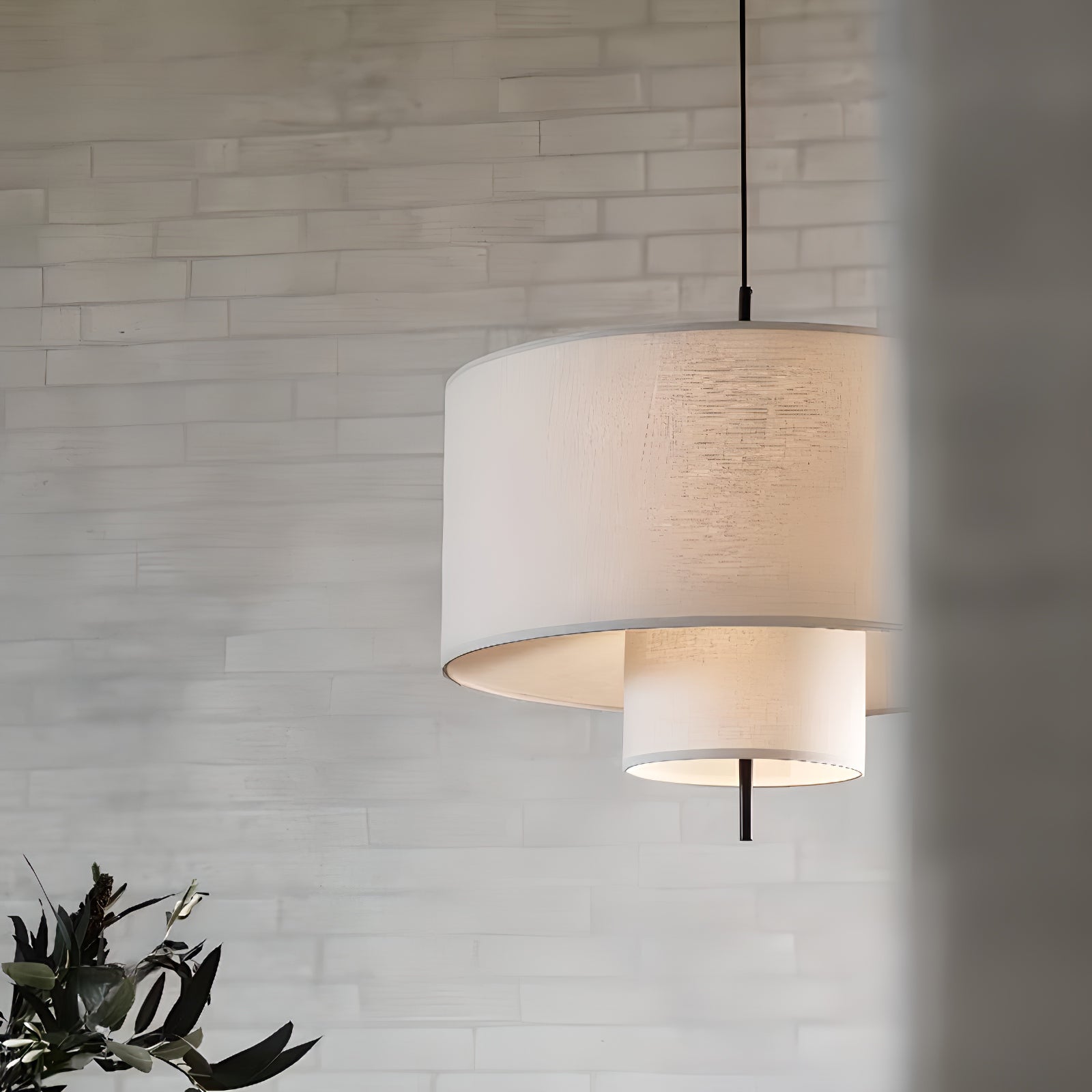 Modern Minimalist Margin Pendant Lamp - Adjustable Hanging Light Fixture for Kitchen Island, Dining Room & Bedroom - Sleek Scandinavian Design with Dimmable LED Bulb (Black/White)