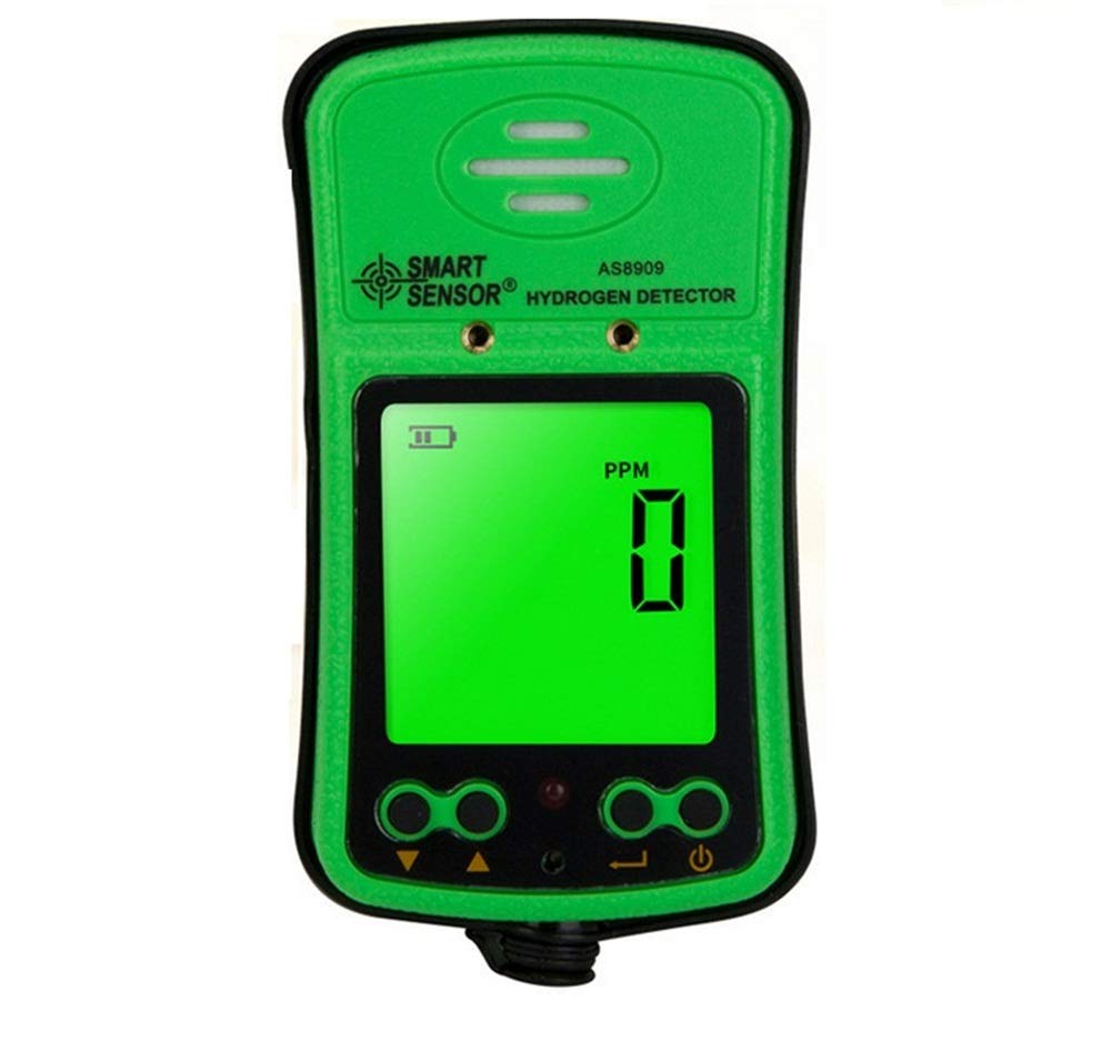 Portable H2 Gas Detector - 0-1000ppm LCD Digital Hydrogen Gas Monitor with Rechargeable Battery & Alarm - Handheld Hydrogen Meter Tester for Industrial Safety, Laboratory & Leak Detection
