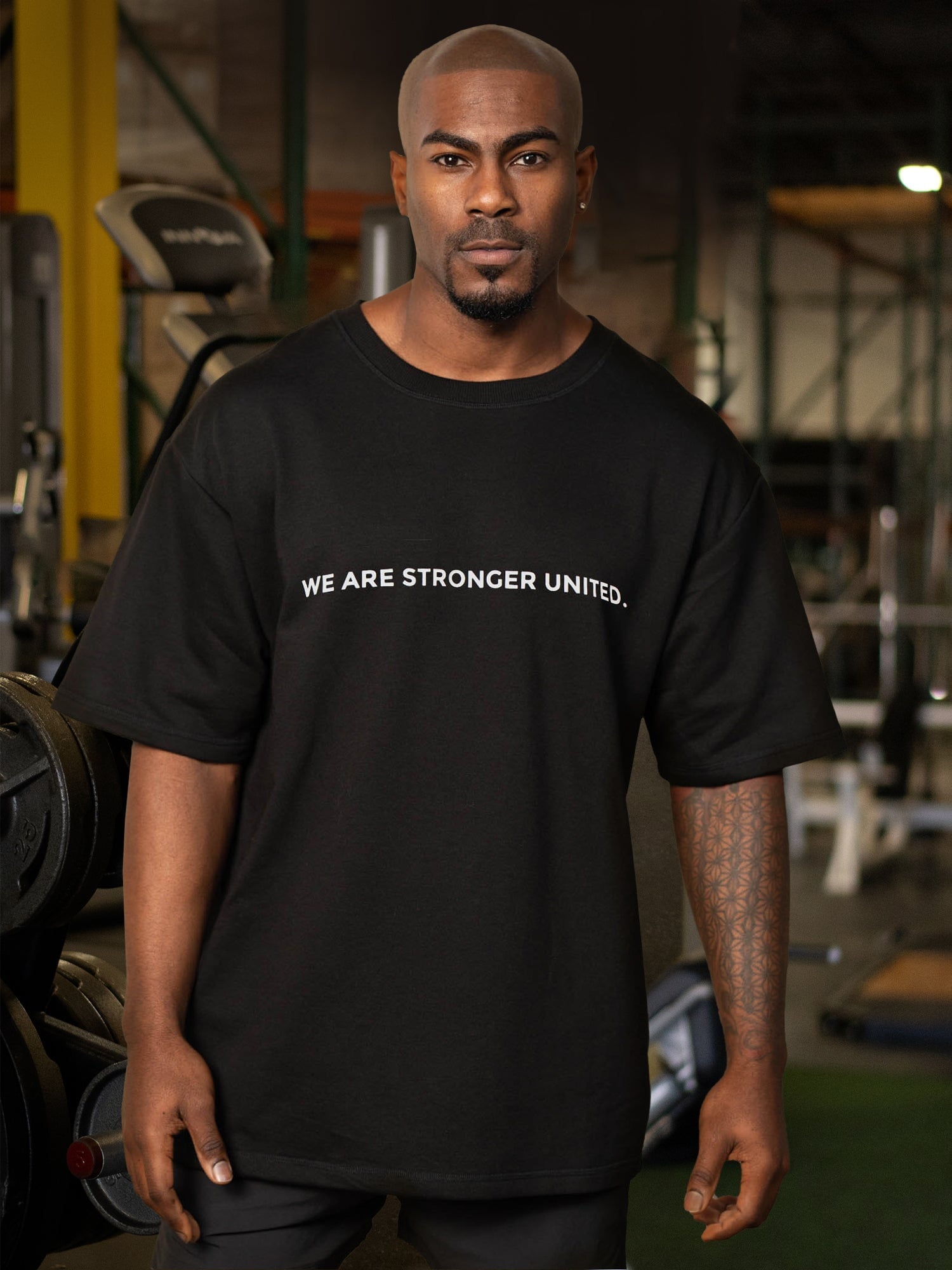 Stronger United Oversized T-Shirt for Men & Women - Soft Cotton Black Graphic Tee - Casual Streetwear & Lounge Wear