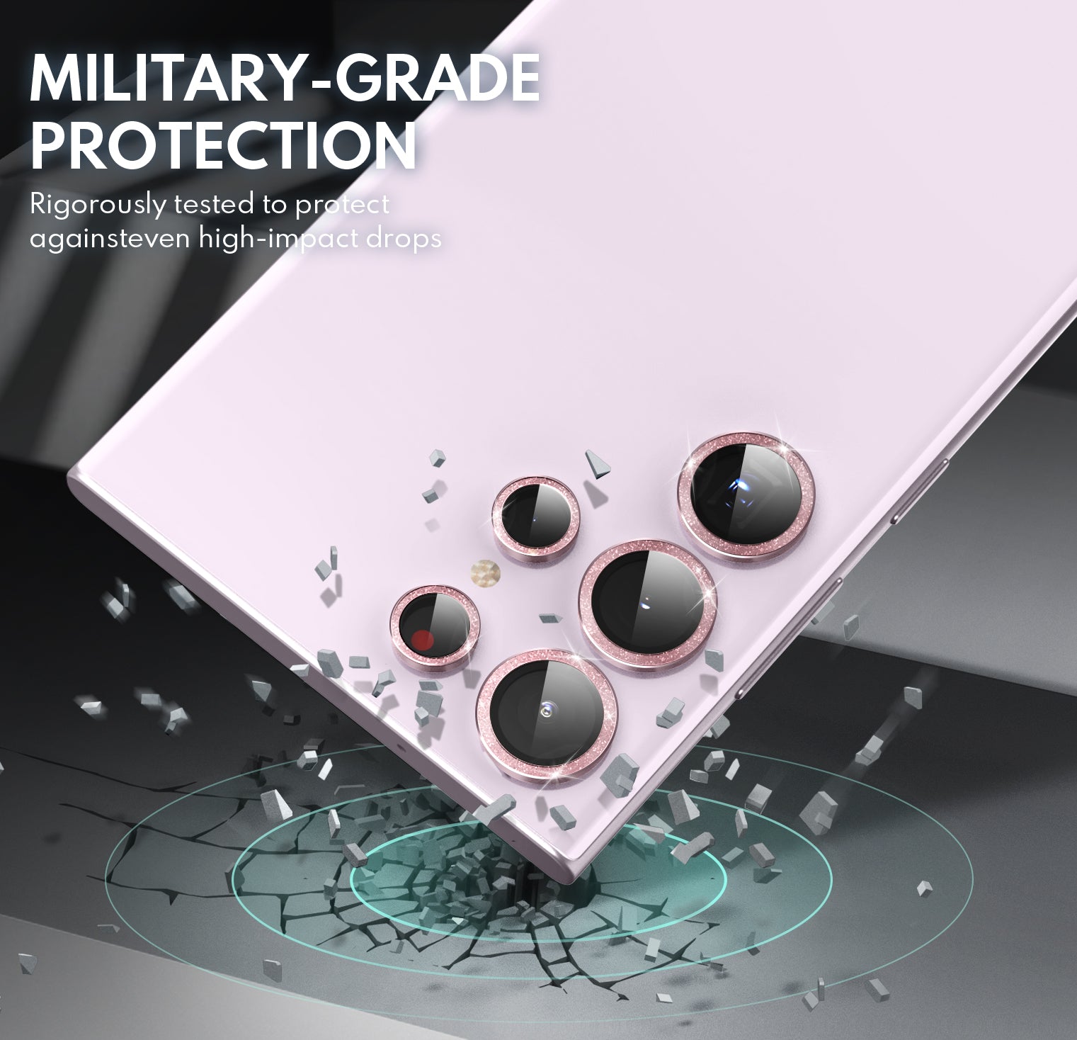 Premium Tempered Glass Camera Lens Protector for Samsung Galaxy S23 Ultra - Glimmer Pink - Scratch-Resistant, HD Clear, Bubble-Free - Perfect for Outdoor Photography & Daily Protection