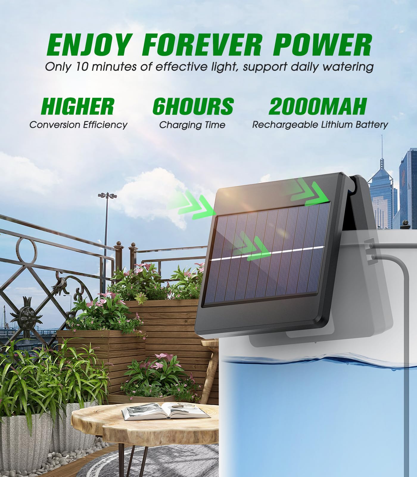 Solar-Powered Automatic Drip Irrigation Kit System with Timer - Water 15 Pots for Garden, Greenhouse & Vacation Homes - Easy DIY Watering Device for Plants, Flowers & Vegetables