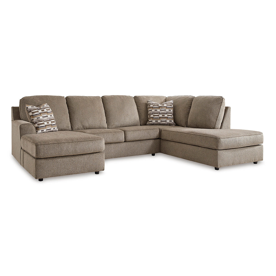 Ophannon Sectional Sofa with Chaise Lounge - Briar Fabric Upholstery | Modern L-Shaped Couch for Living Room, Family Room & Home Theater